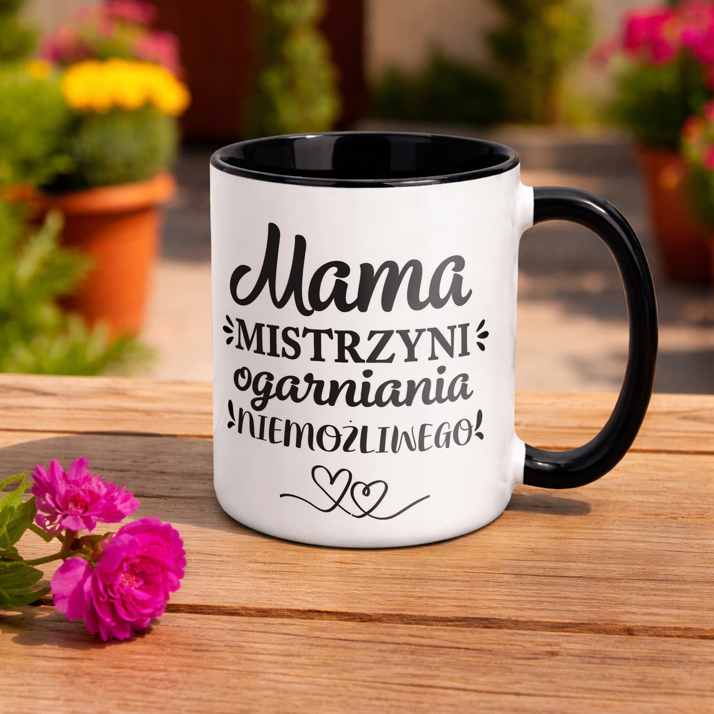Kubek Czarny Dzień Matki Dla Mamy Prezent Mama Mistrzyni Ogarniania