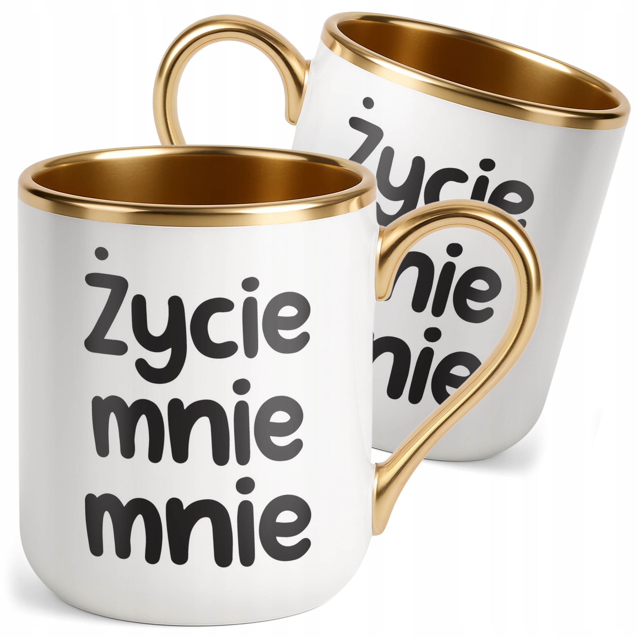Kubek Premium Złoty Życie Mnie Mnie Śmieszny Zabawny Prezent