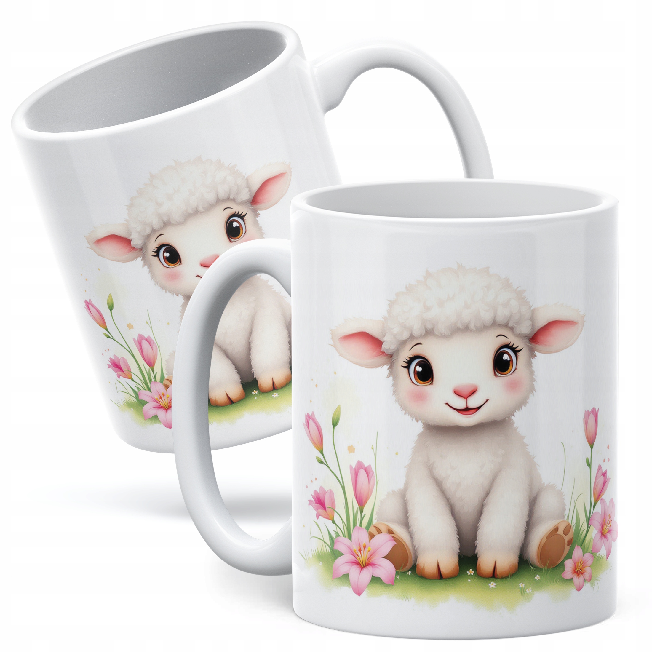 Kubek ceramiczny Wielkanocny Z okazji Świąt Wielkanocnych Baranek Wiosna