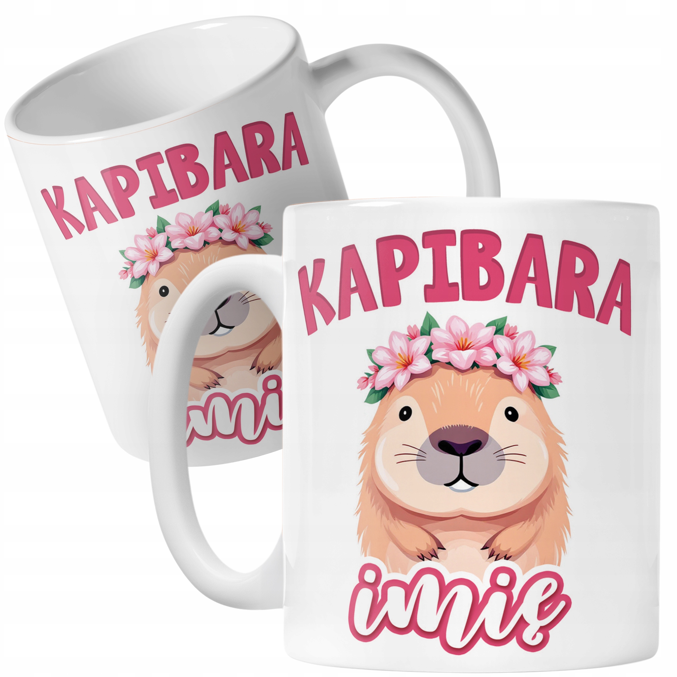 Kubek ceramiczny personalizowany Kapibara Capybara Zwierzak Dla Dzieci