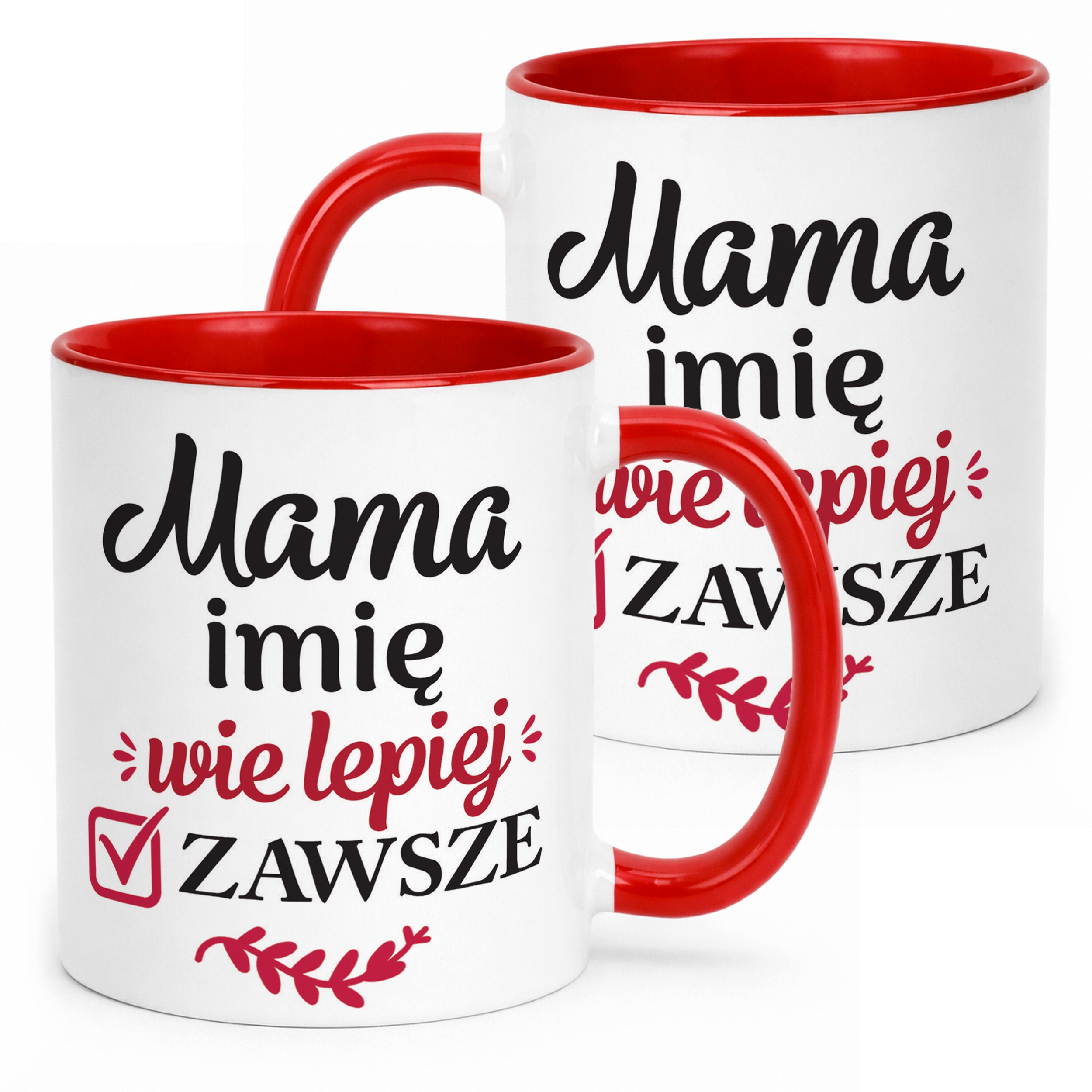 Kubek Czerwony Personalizowany Dzień Matki Dla Mamy Prezent Upominek