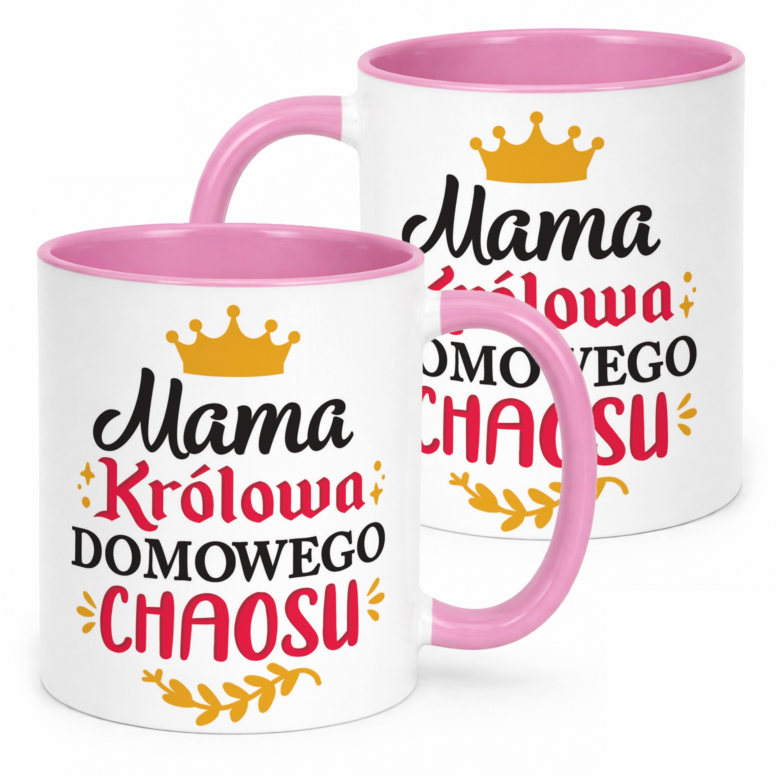 Kubek Różowy Dzień Matki Dla Mamy Prezent Królowa Domowego Chaosu