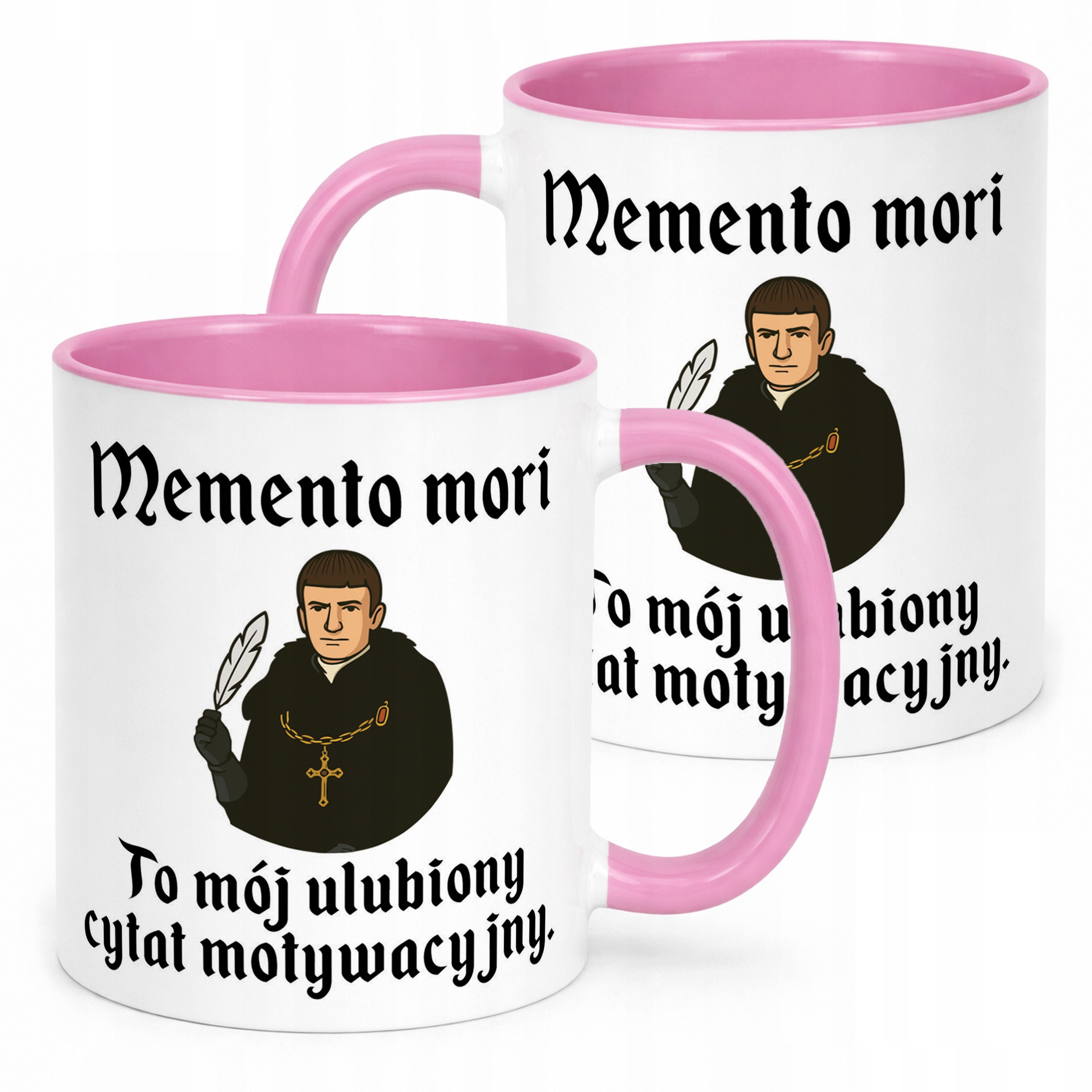 Kubek Różowy 1670 Memento Mori Cytat Motywacyjny Jakub Prezent