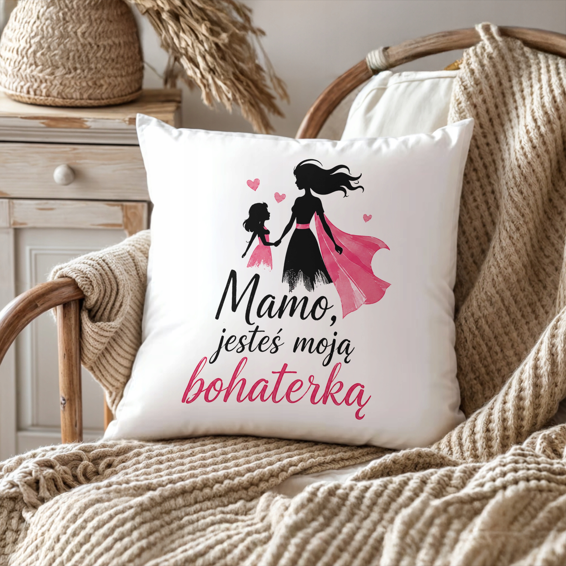 Poduszka dla mamy 38x38cm prezent na Dzień Matki piękny upominek dla mamy