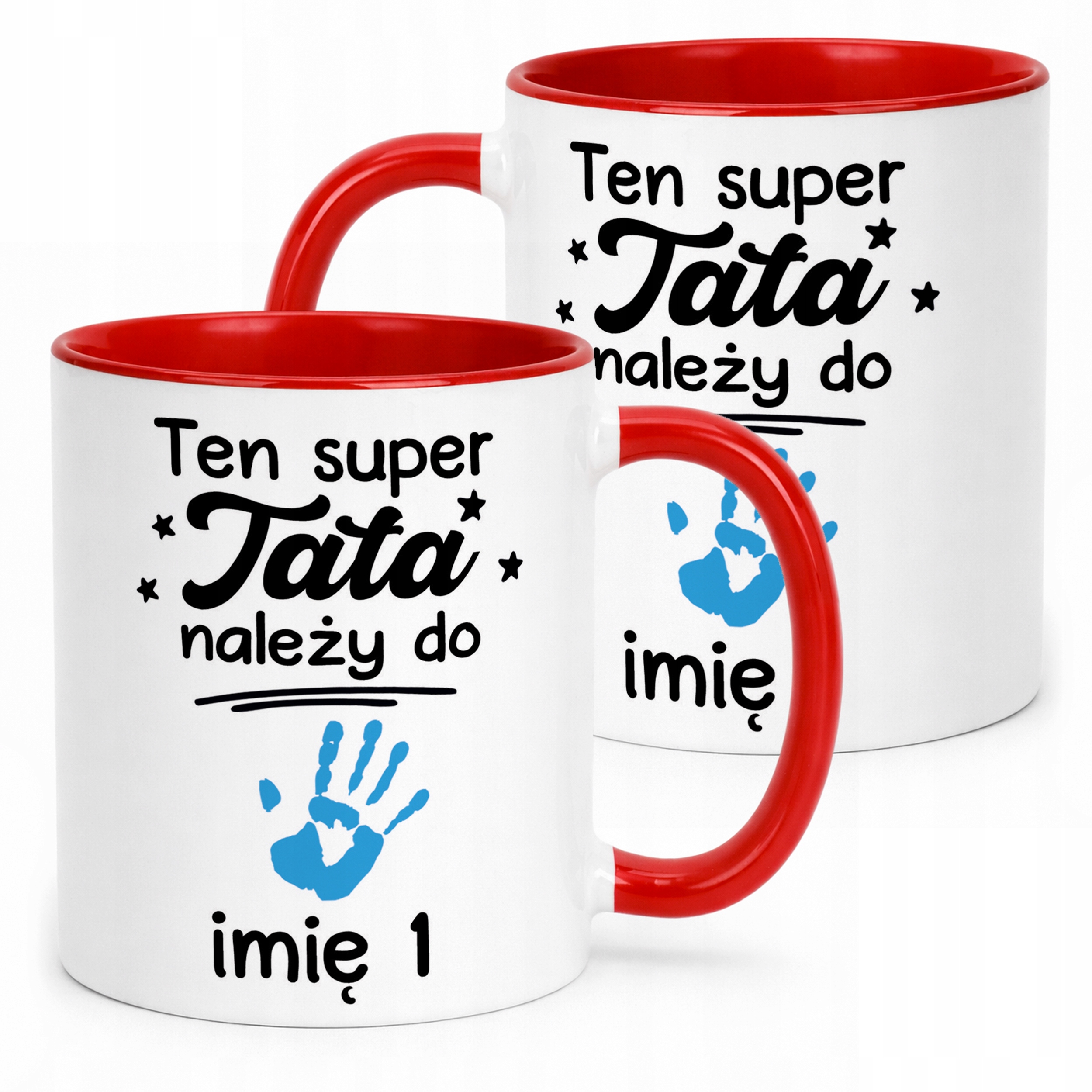 Kubek Czerwony Personalizowany Dzień Ojca Tata Należy Do Imię Prezent