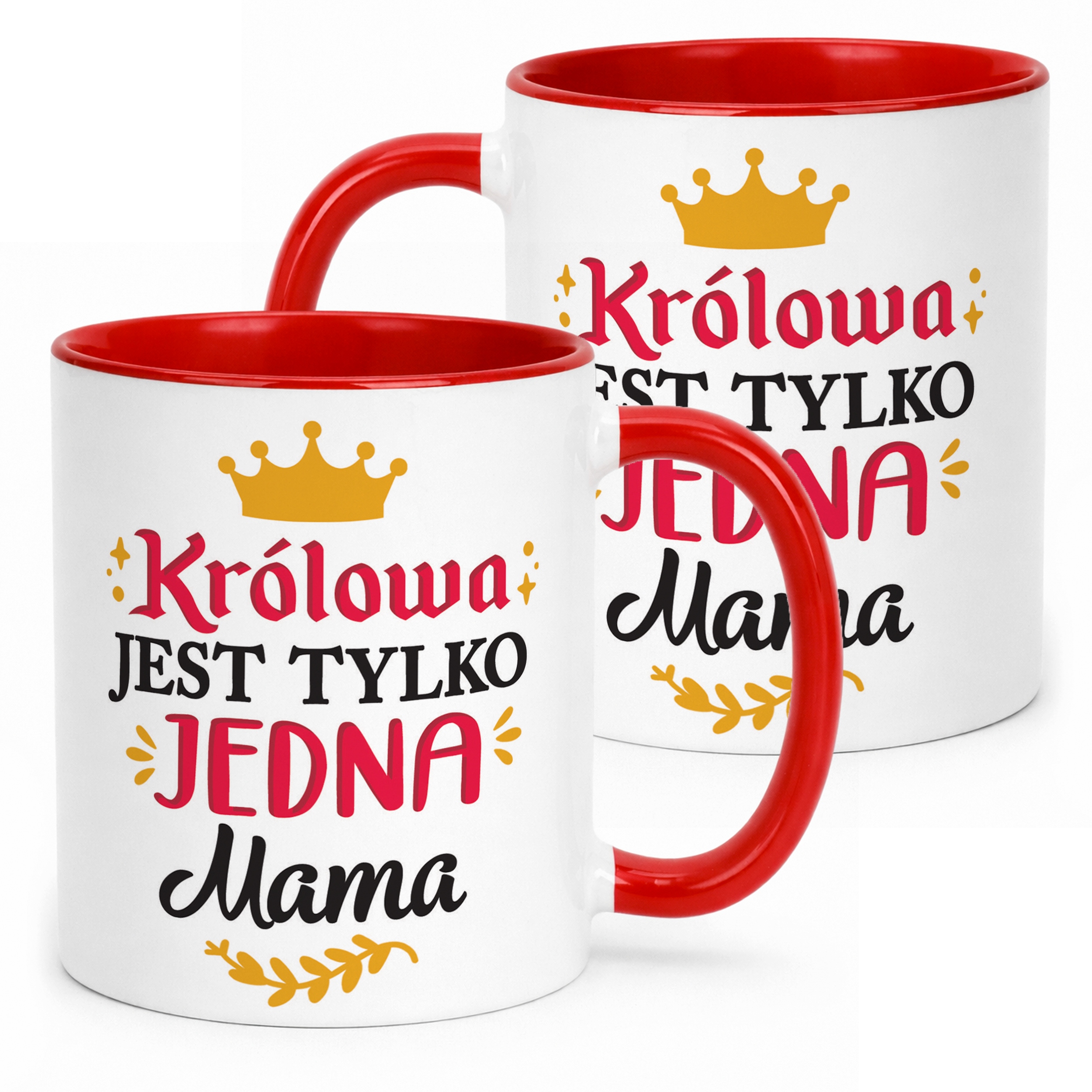 Kubek Czerwony Dzień Matki Dla Mamy Prezent Królowa Jest Tylko Jedna