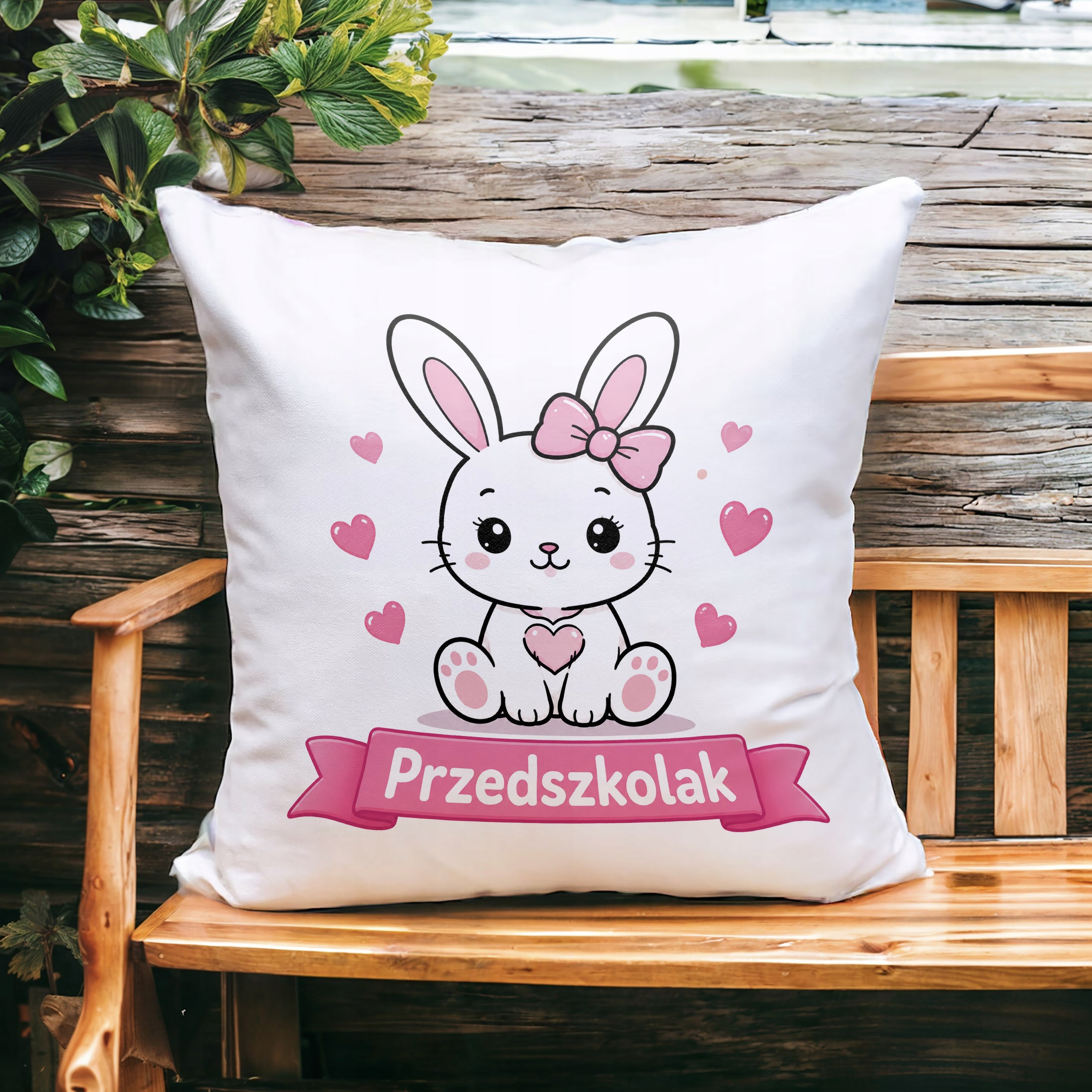 Zestaw Kubek Różowy Poduszka Z Nadrukiem Przedszkolak Szkoła Prezent