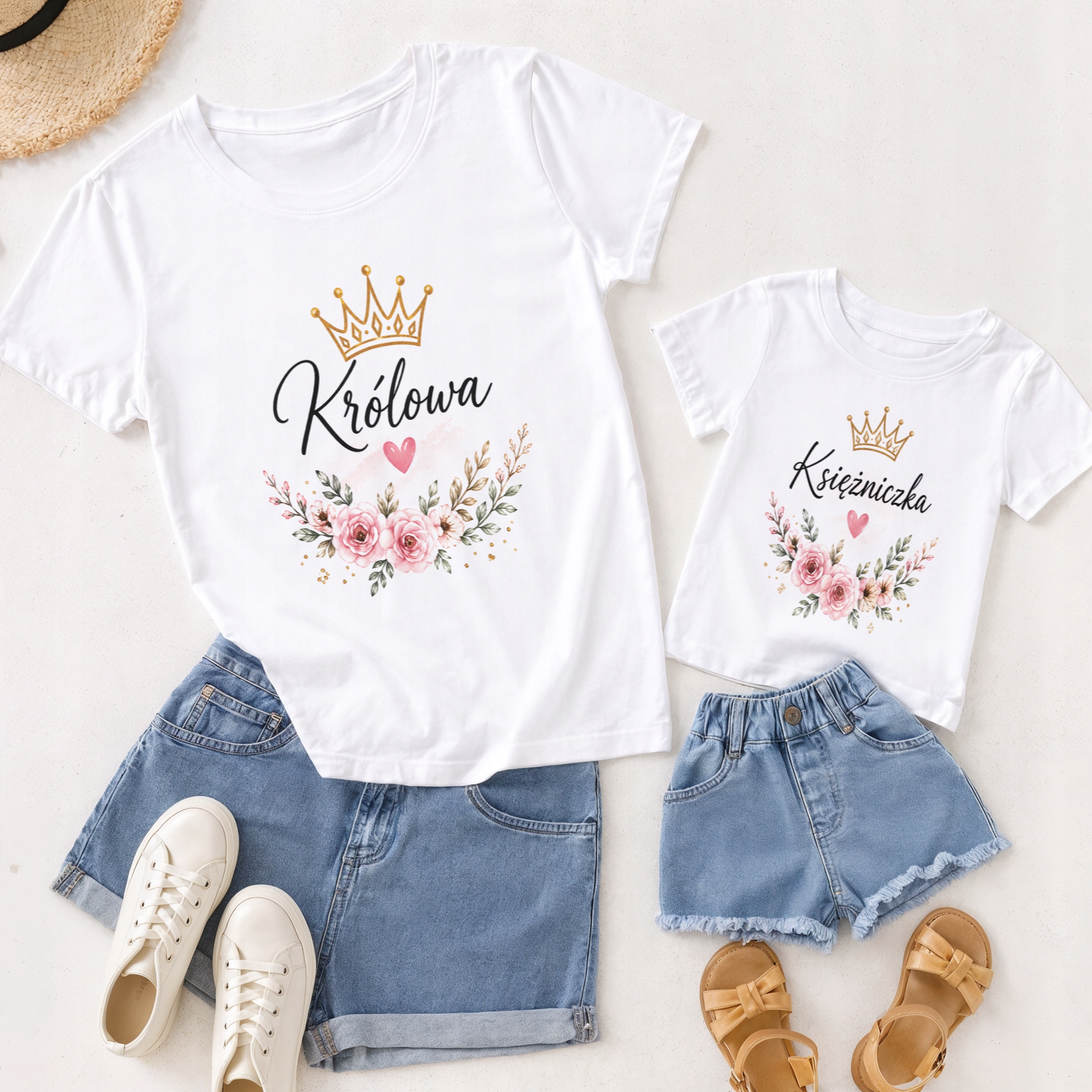 Zestaw t-shirtów dla mamy i córki prezent na Dzień Matki komplet rodzinny