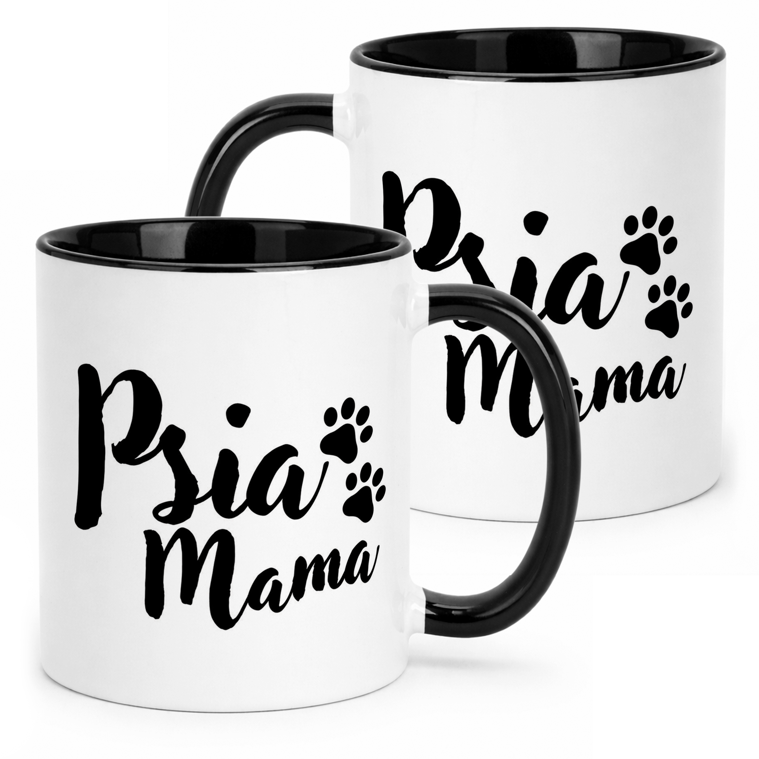Kubek Czarny Psia Mama Dla Posiadaczki Psa Prezent