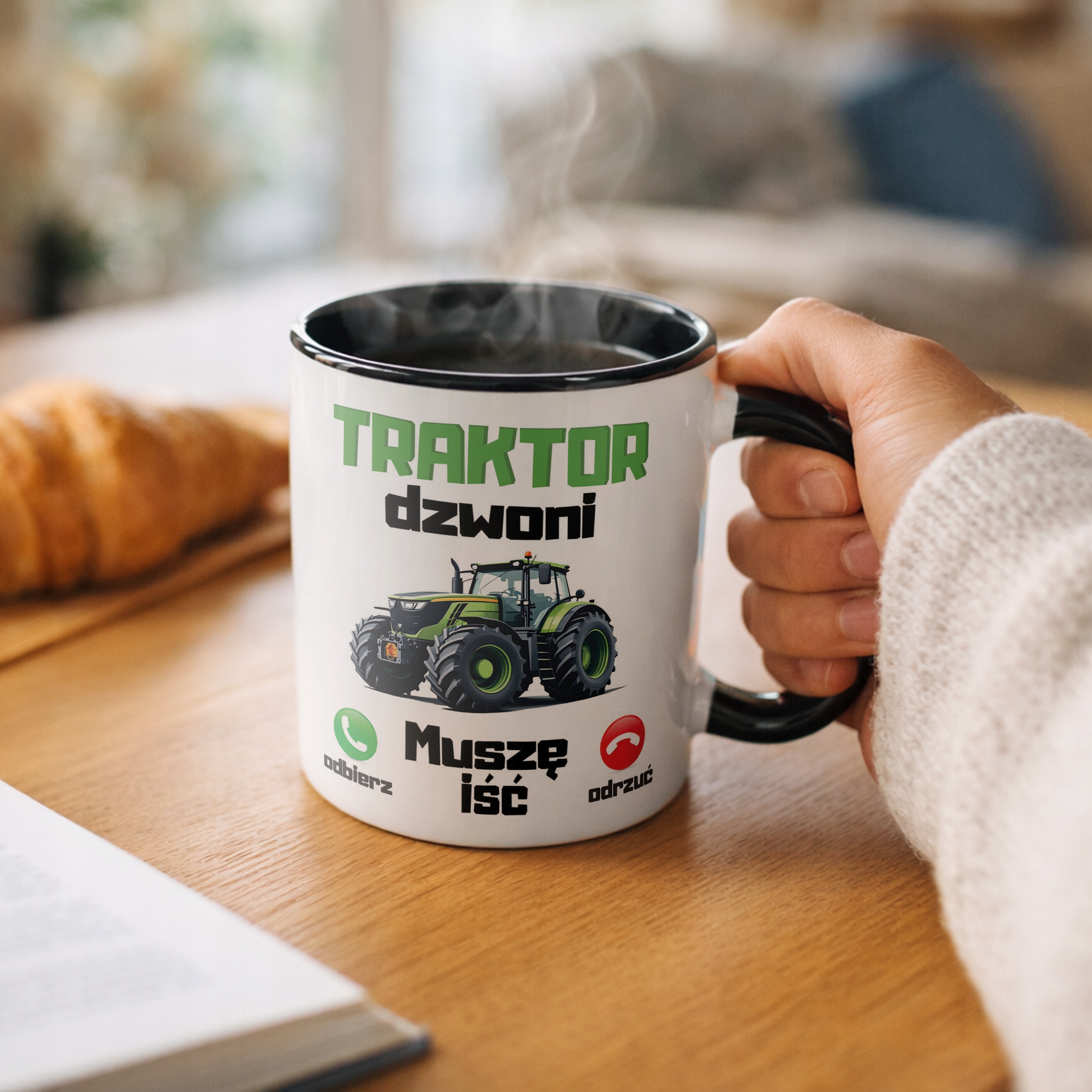 Kubek Czarny Rolnik Dla Rolnika Traktor Zabawny Prezent Upominek