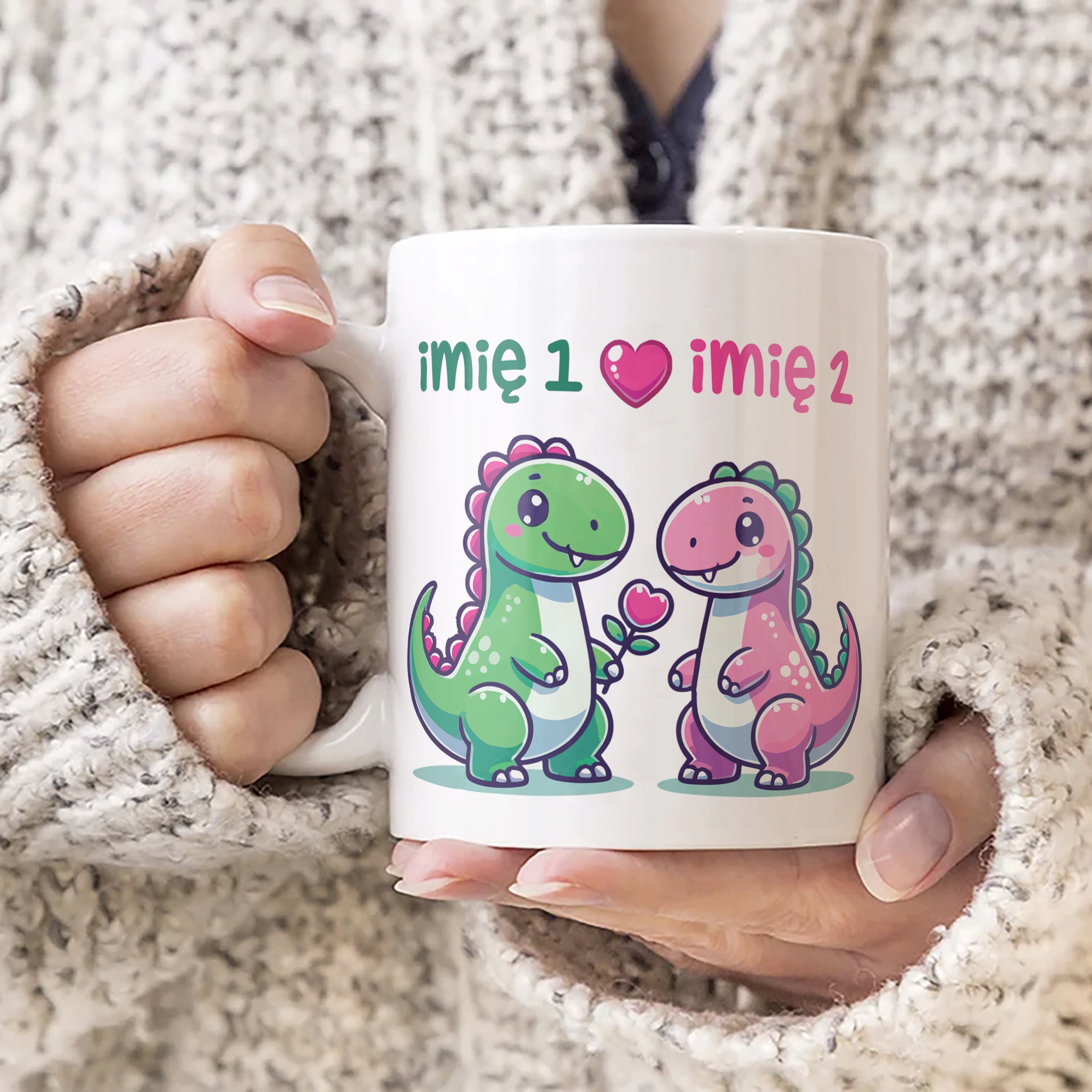 Kubek ceramiczny Personalizowany Walentynki Z imionami Dla Pary Prezent