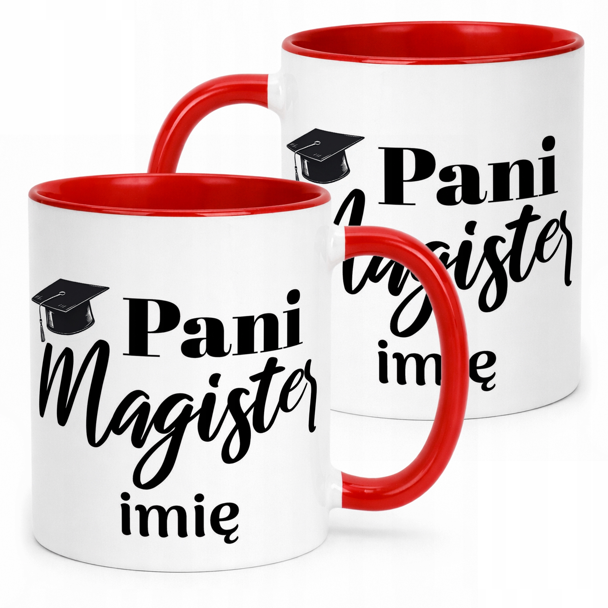 Kubek Czerwony Personalizowany Pani Magister Prezent Upominek