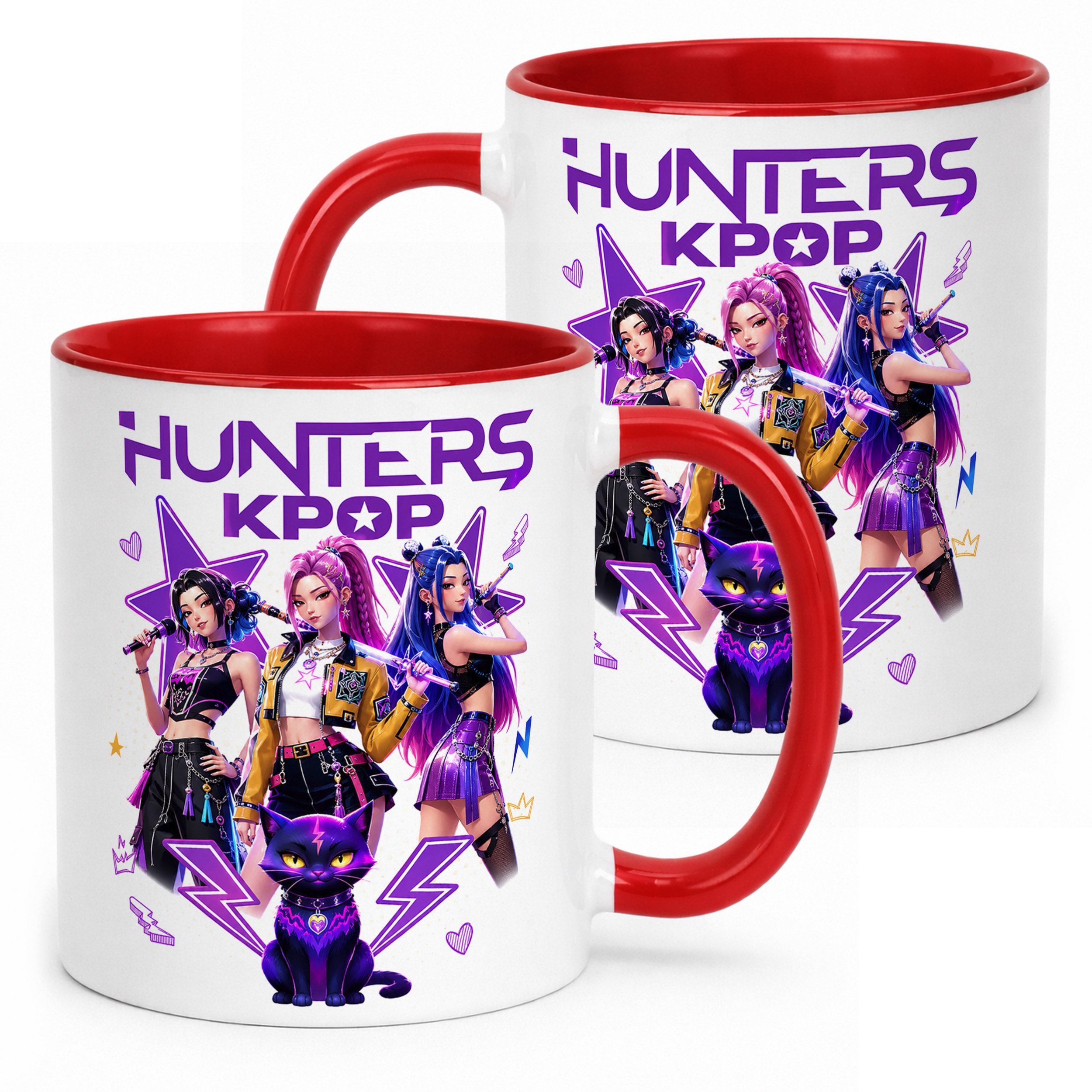 Kubek Czerwony z nadrukiem ŁOWCZYNIE KPOP Dla Dzieci Prezent Upominek