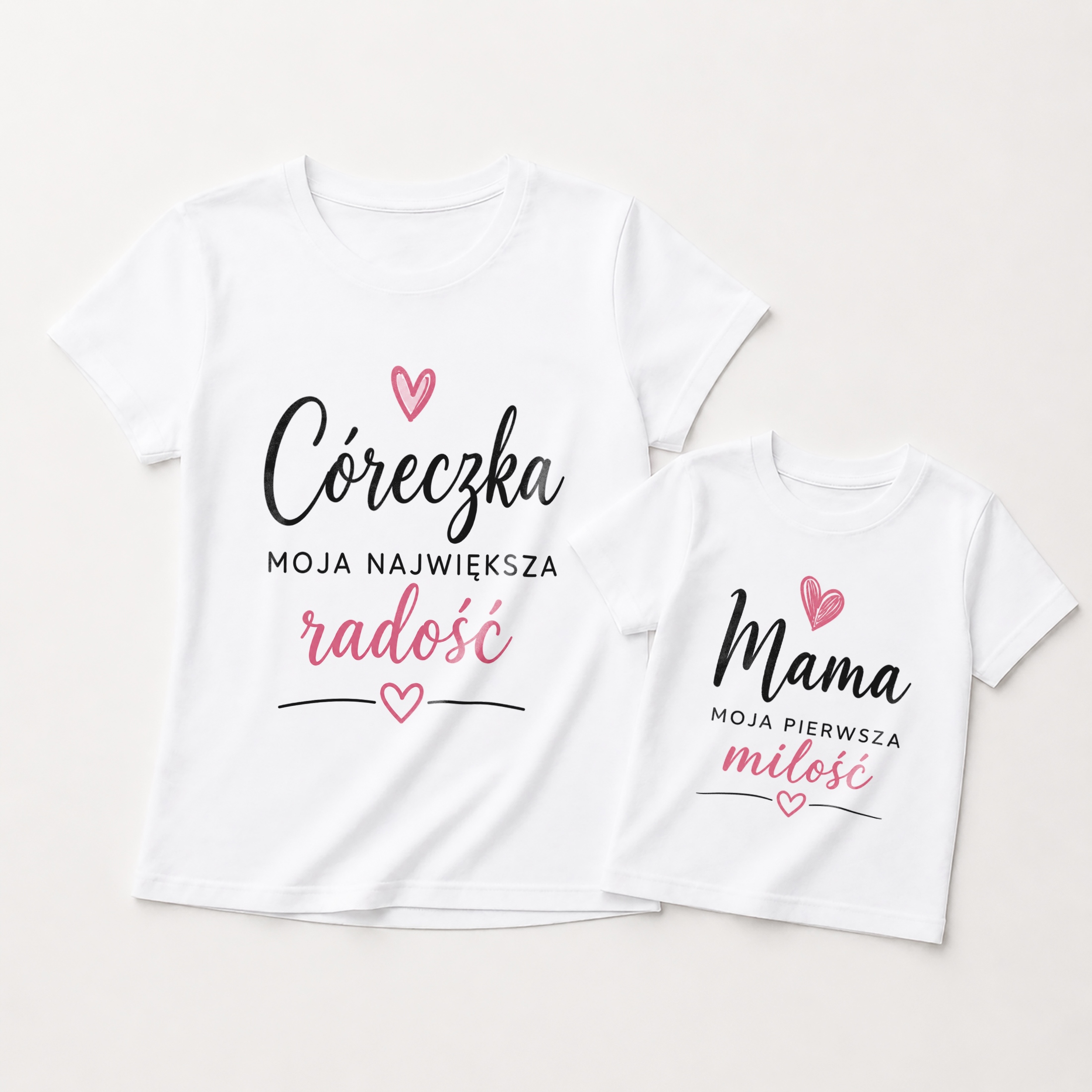 T-shirty dla mamy i córki zestaw prezent na Dzień Matki komplet rodzinny
