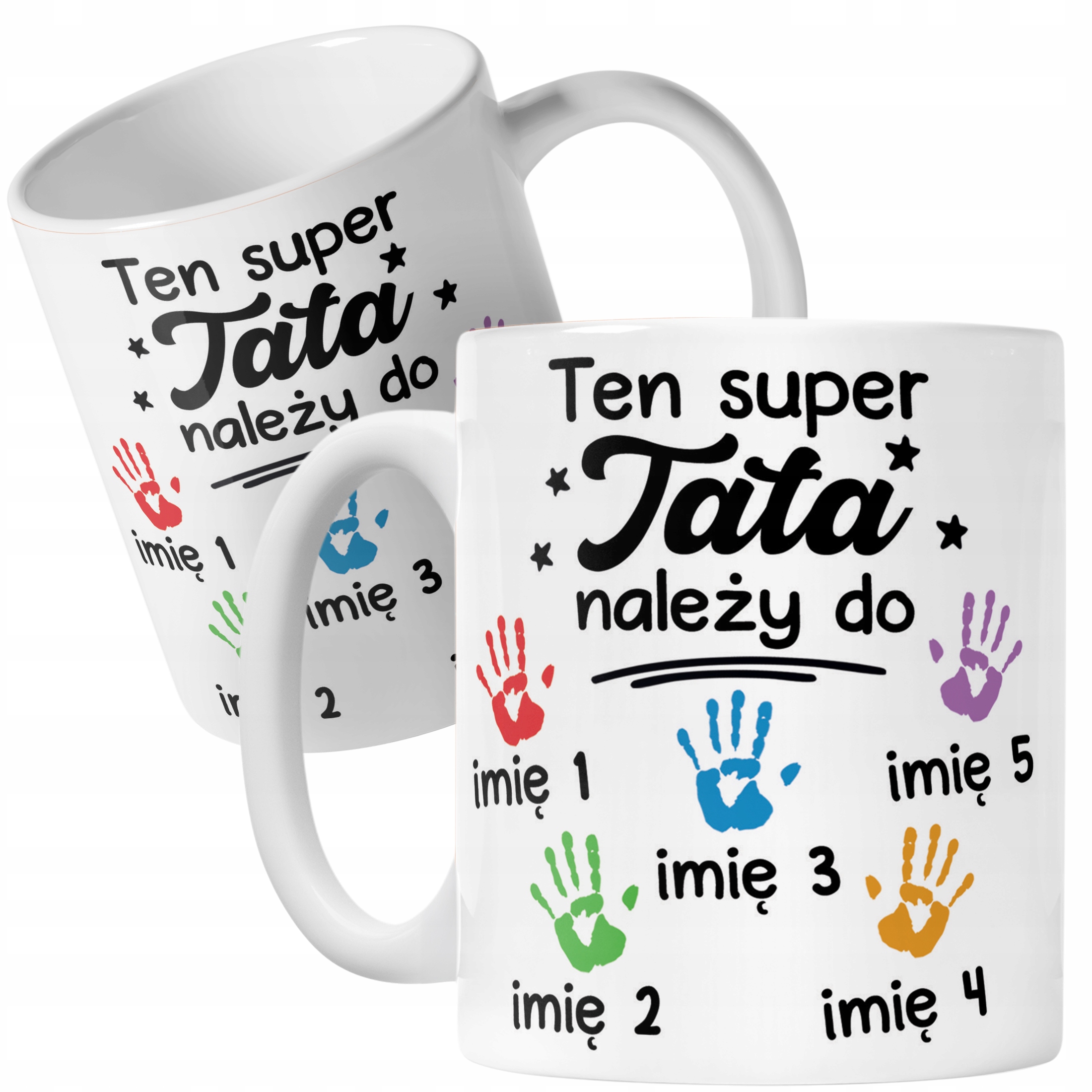 Kubek ceramiczny Personalizowany Dzień Ojca Tata Należy Do 5 Dzieci