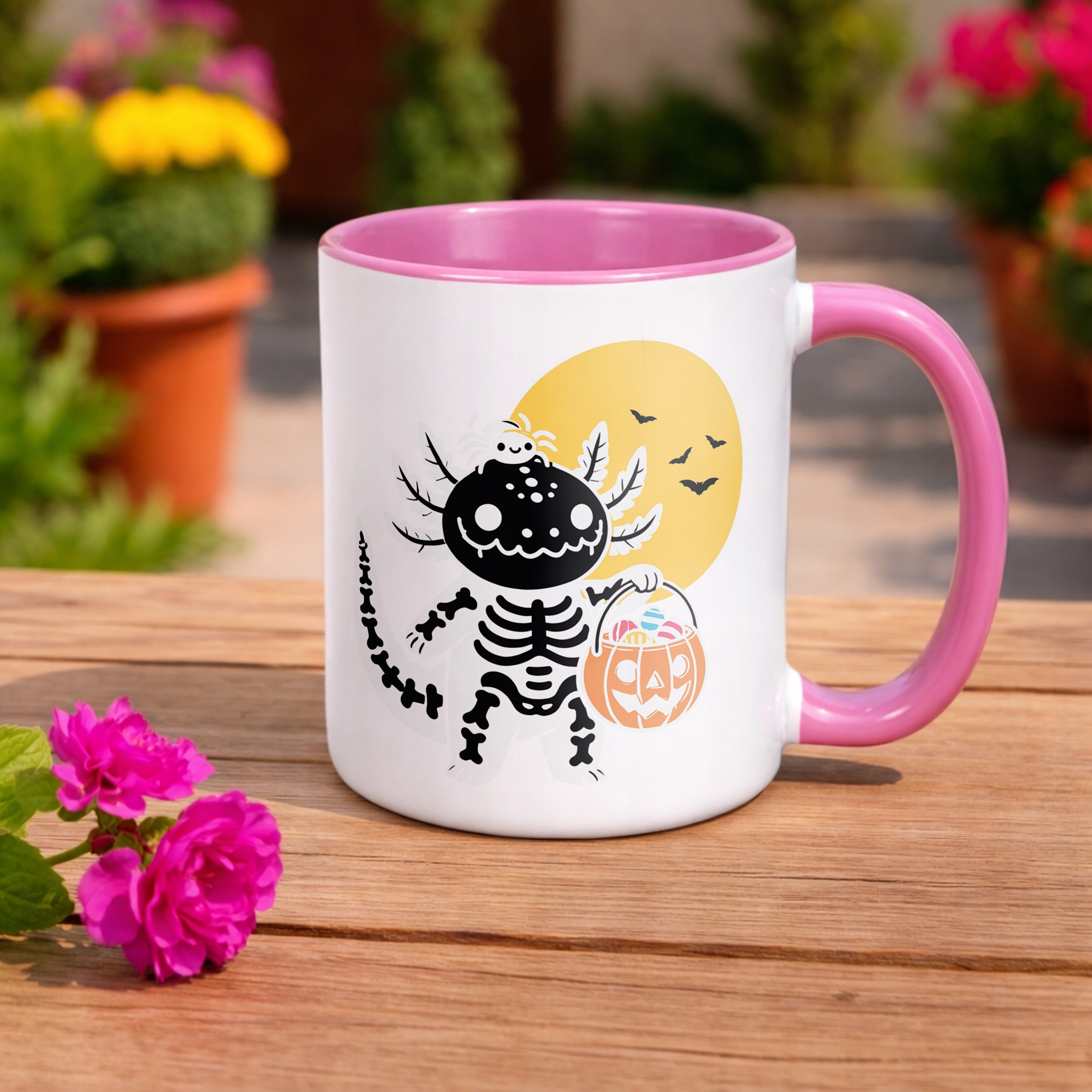 Kubek różowy z nadrukiem dla dzieci Aksolotl Axolotl Różowy Zwierzak Trend