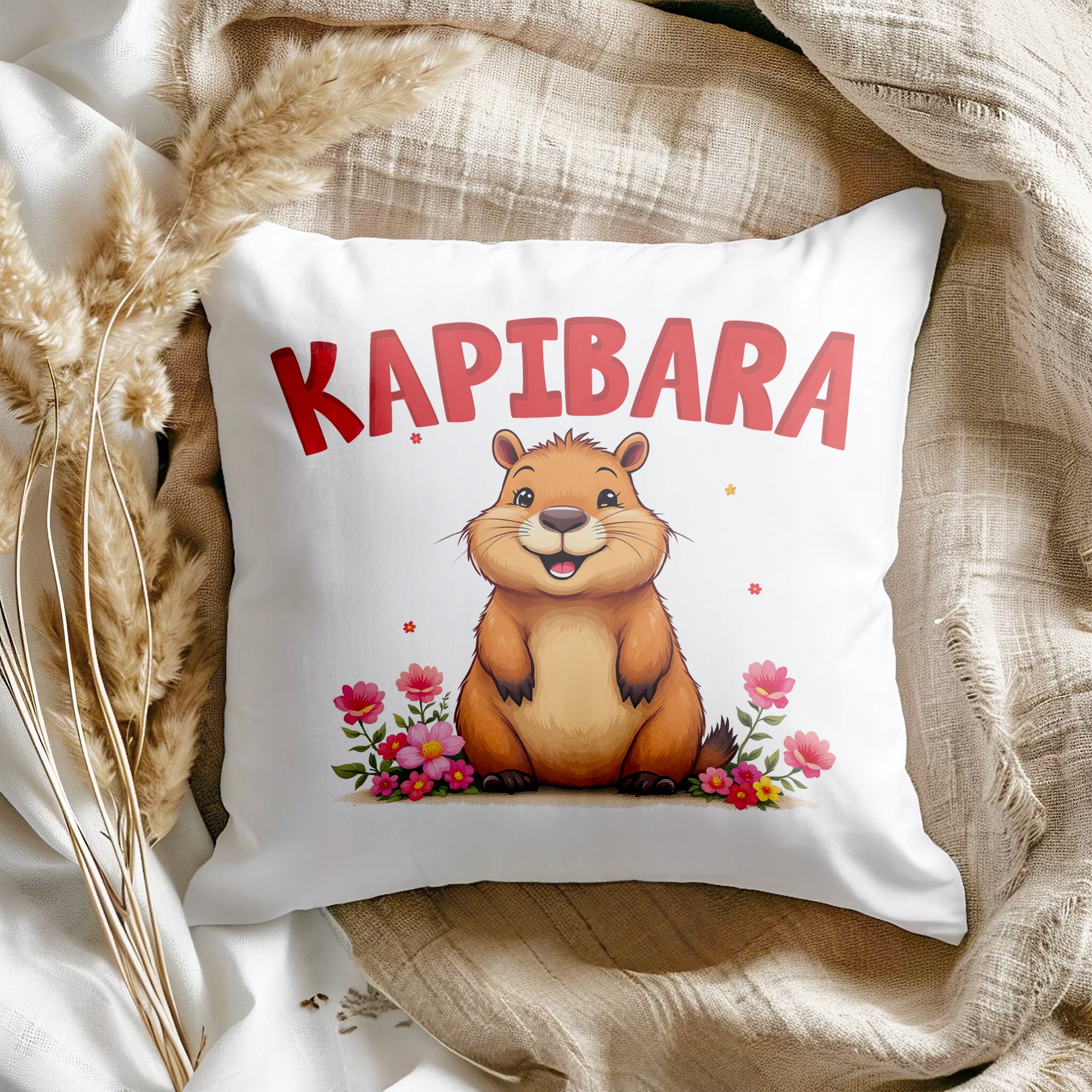 Poduszka 38x38cm Kapibara Capybara Zwierzak Dla Dzieci Prezent