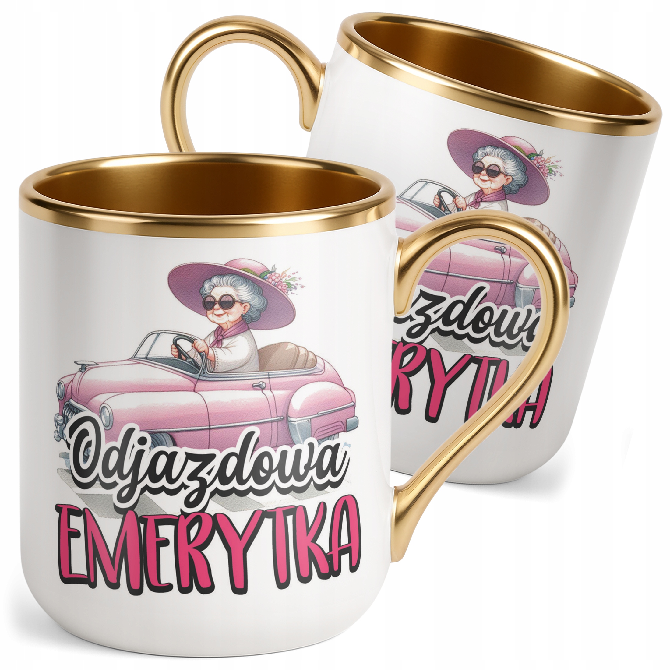 Kubek Premium Złoty Z okazji Emerytury Dla Emerytki Prezent