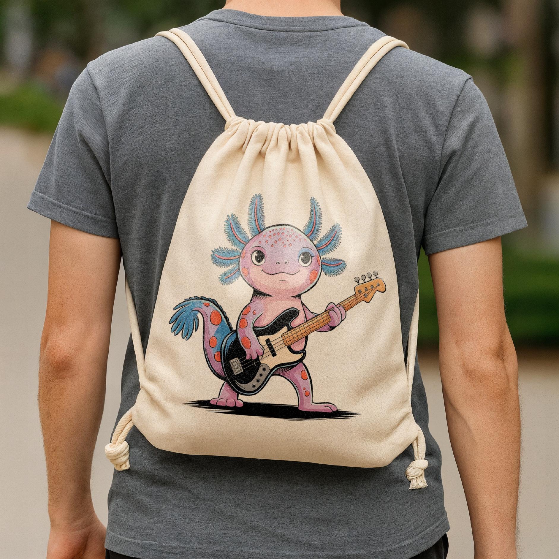 Workoplecak ecru dla chłopca Aksolotl Axolotl Słodki Różowy Zwierzak Trend