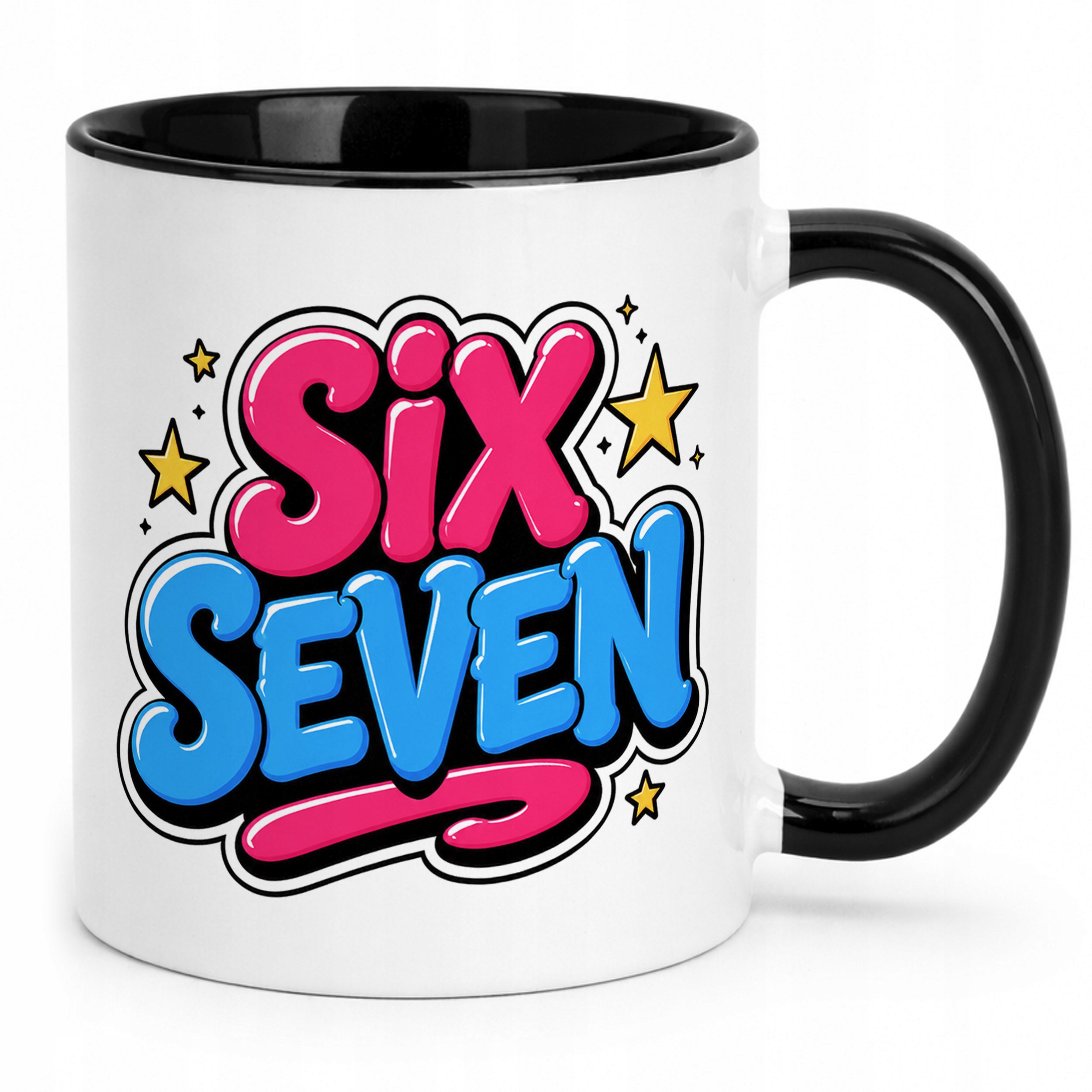 Zestaw Plecak Worek Kubek Czarny Z Nadrukiem SIX SEVEN Dla Dzieci