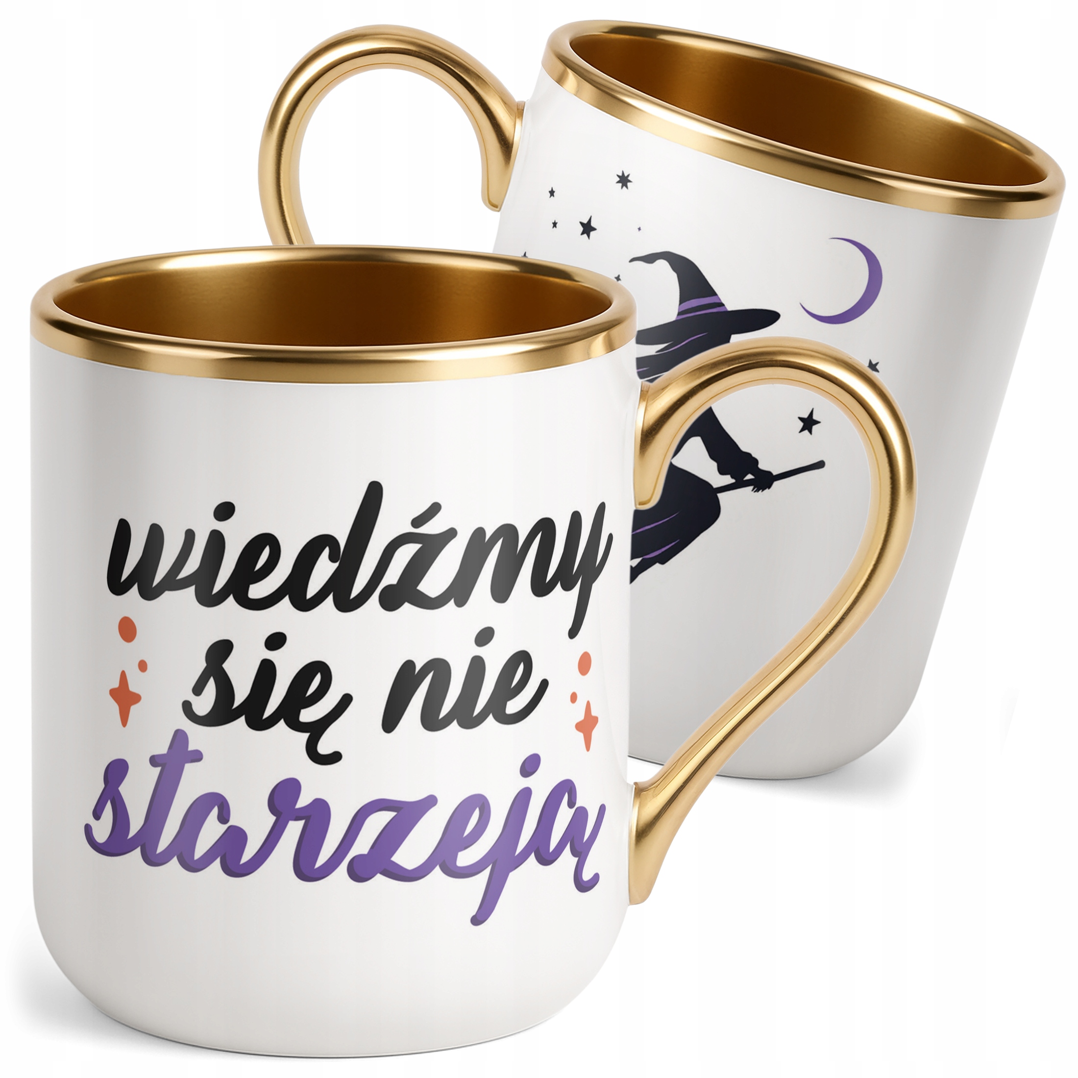 Kubek Premium Złoty Halloween Wiedźmy Się Nie Starzeją Dla Kobiety