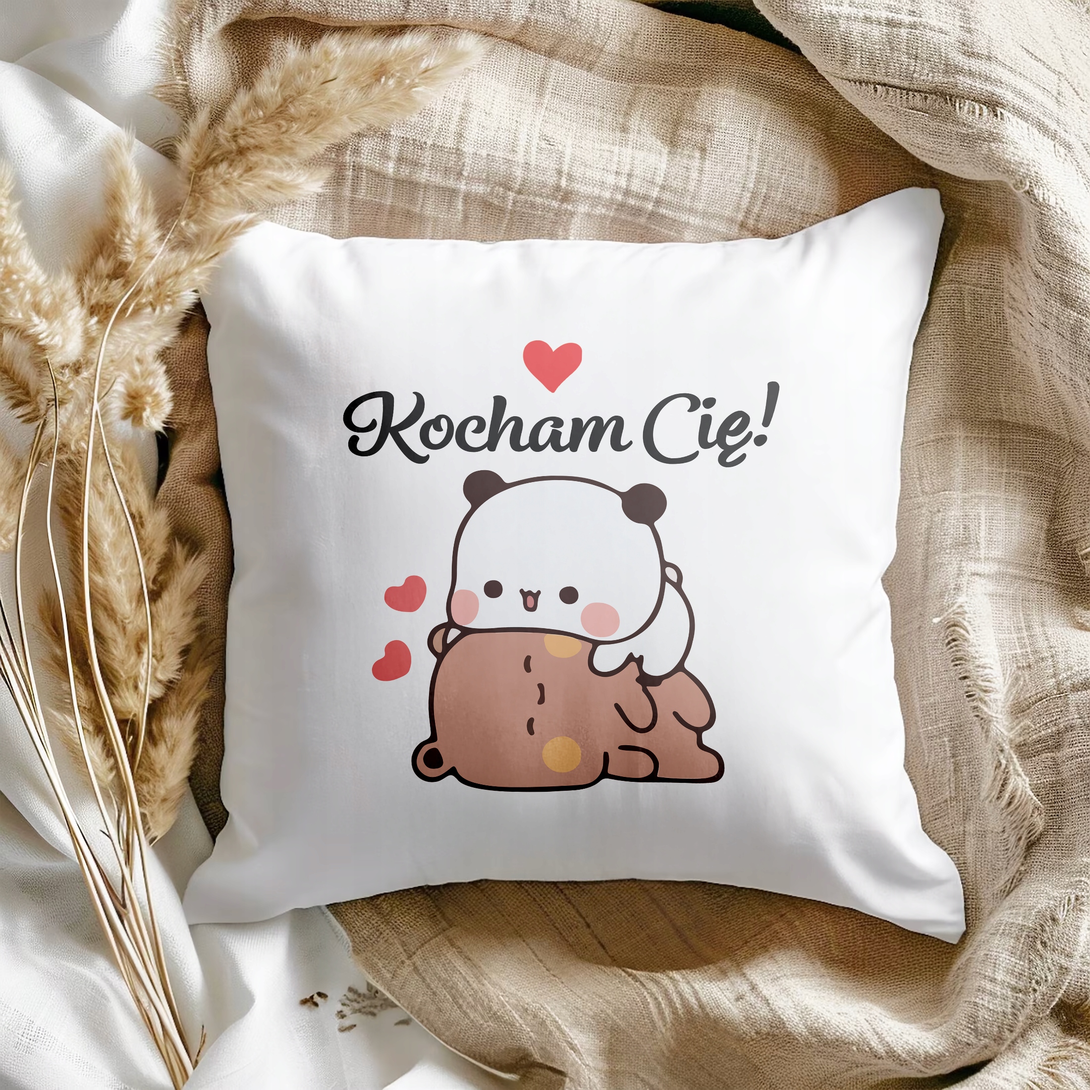 Poduszka 38x38cm Z okazji Walentynek Bubu i Dudu Kocham Cię Prezent