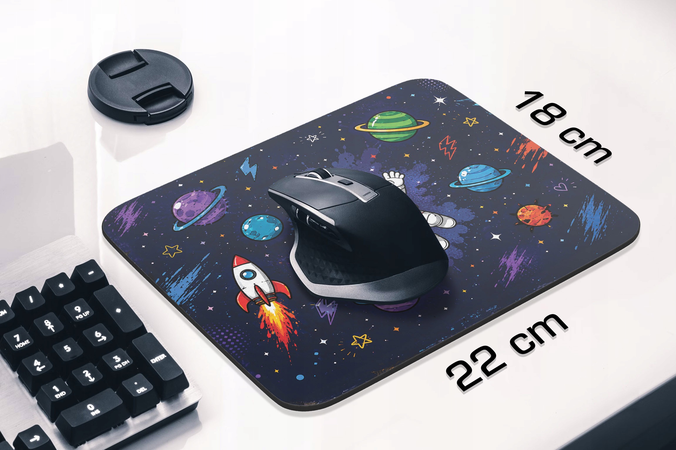 Podkładka pod mysz z nadrukiem Astronauta Kosmos dla graczy