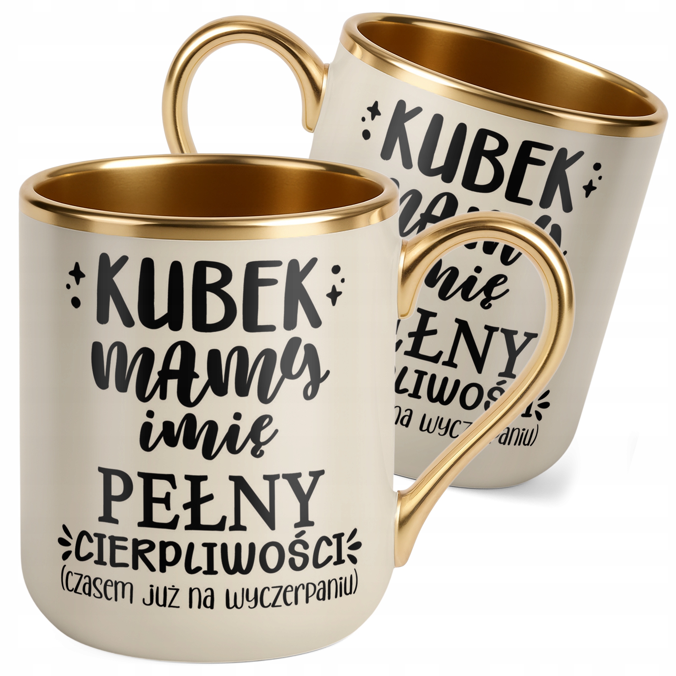 Kubek Premium Złoty Ecru Personalizowany Dzień Matki Dla Mamy