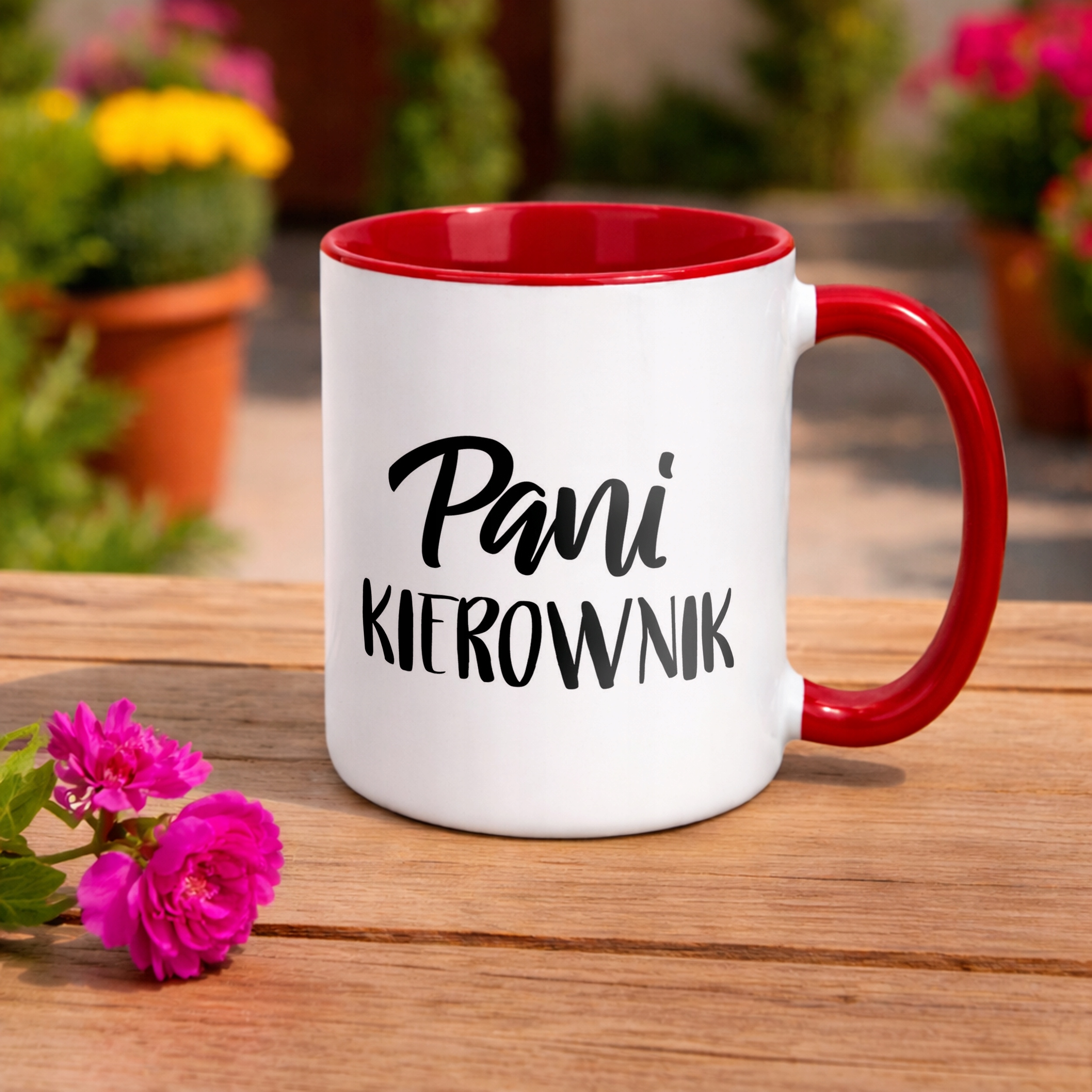 Kubek Czerwony Pani Kierownik Dla Kobiety Praca Prezent