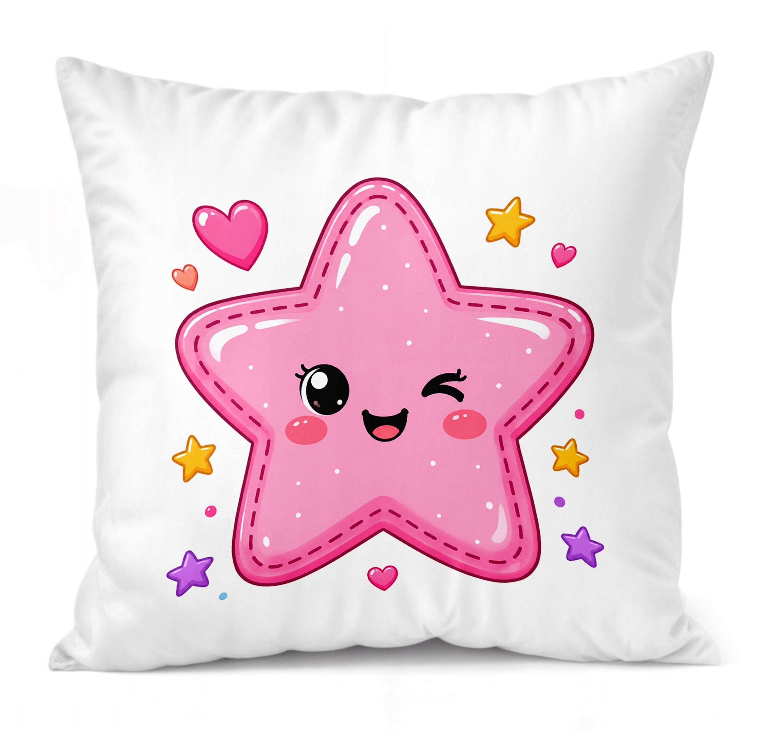 Zestaw Kubek Biały Poduszka Z Nadrukiem Kawaii Gwiazdka Prezent