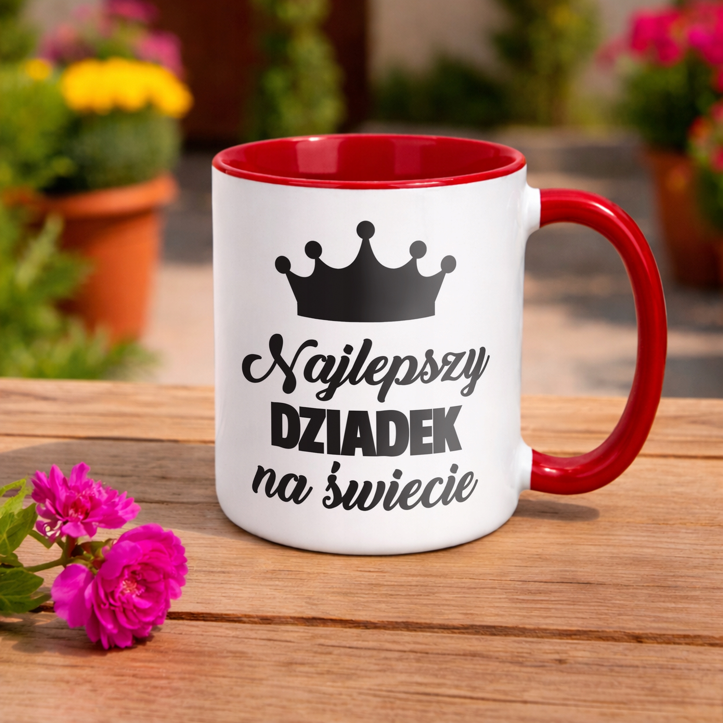 Kubek Czerwony Dzień Dziadka Dla Dziadka Prezent Upominek