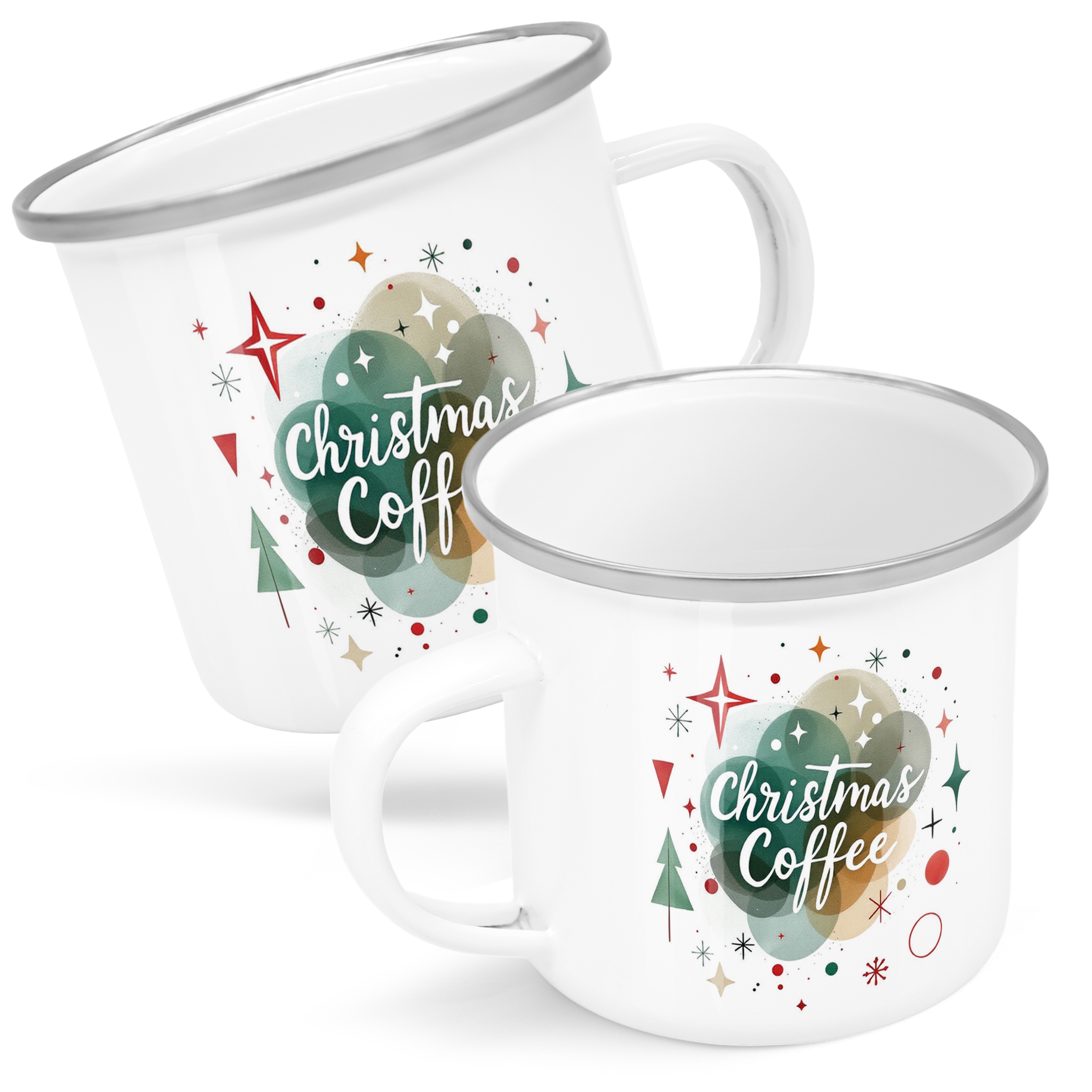 Emaliowany Kubek Garnuszek Świąteczny Christmas Coffee Boże Narodzenie