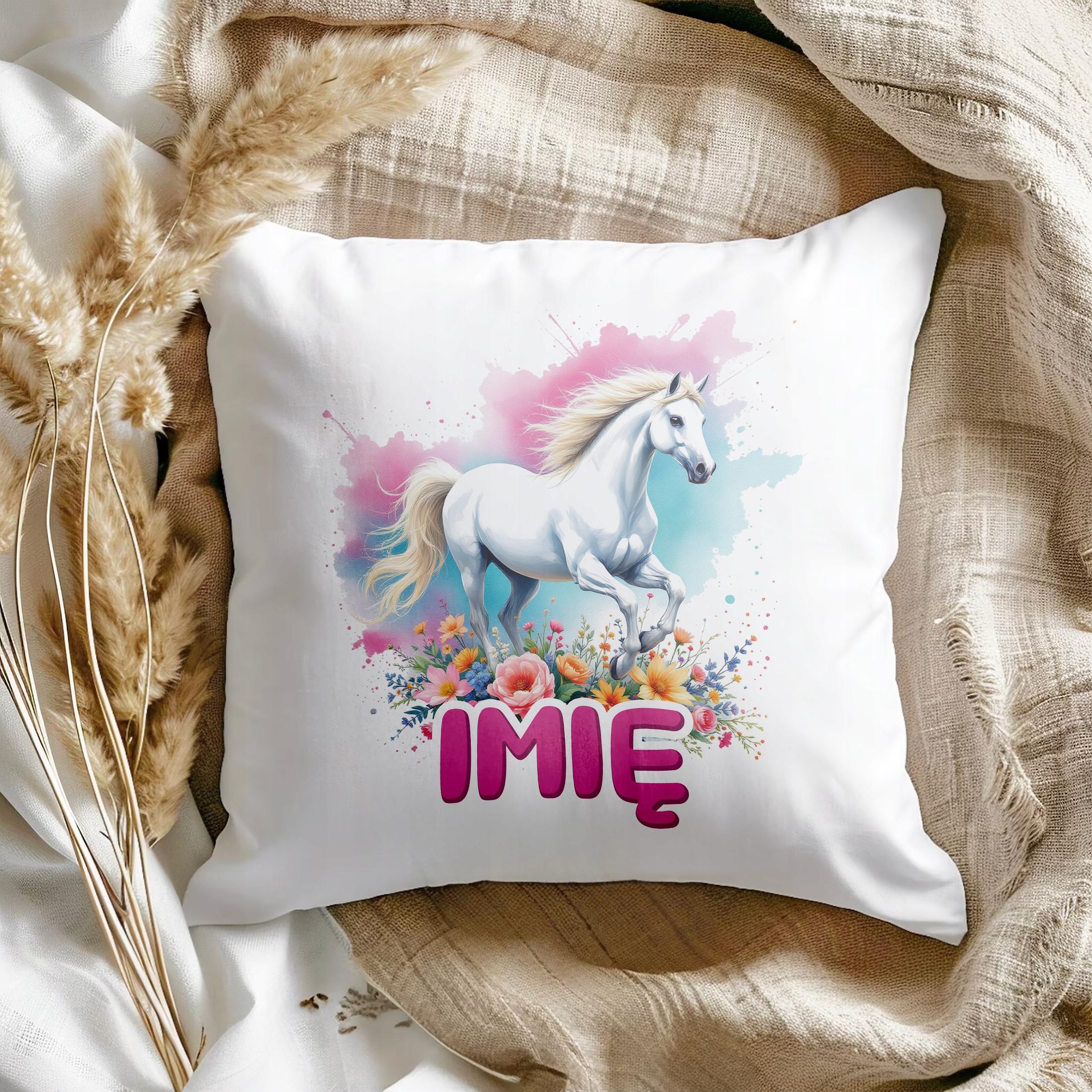 Poduszka 38x38cm Personalizowana Z Koniem Koń Słodki Dla Dzieci