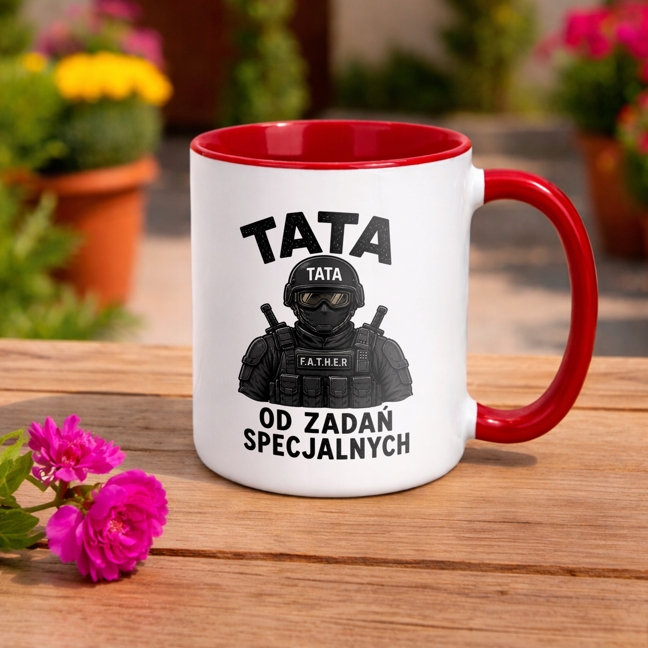 Kubek Czerwony prezent dla taty upominek na Dzień Ojca