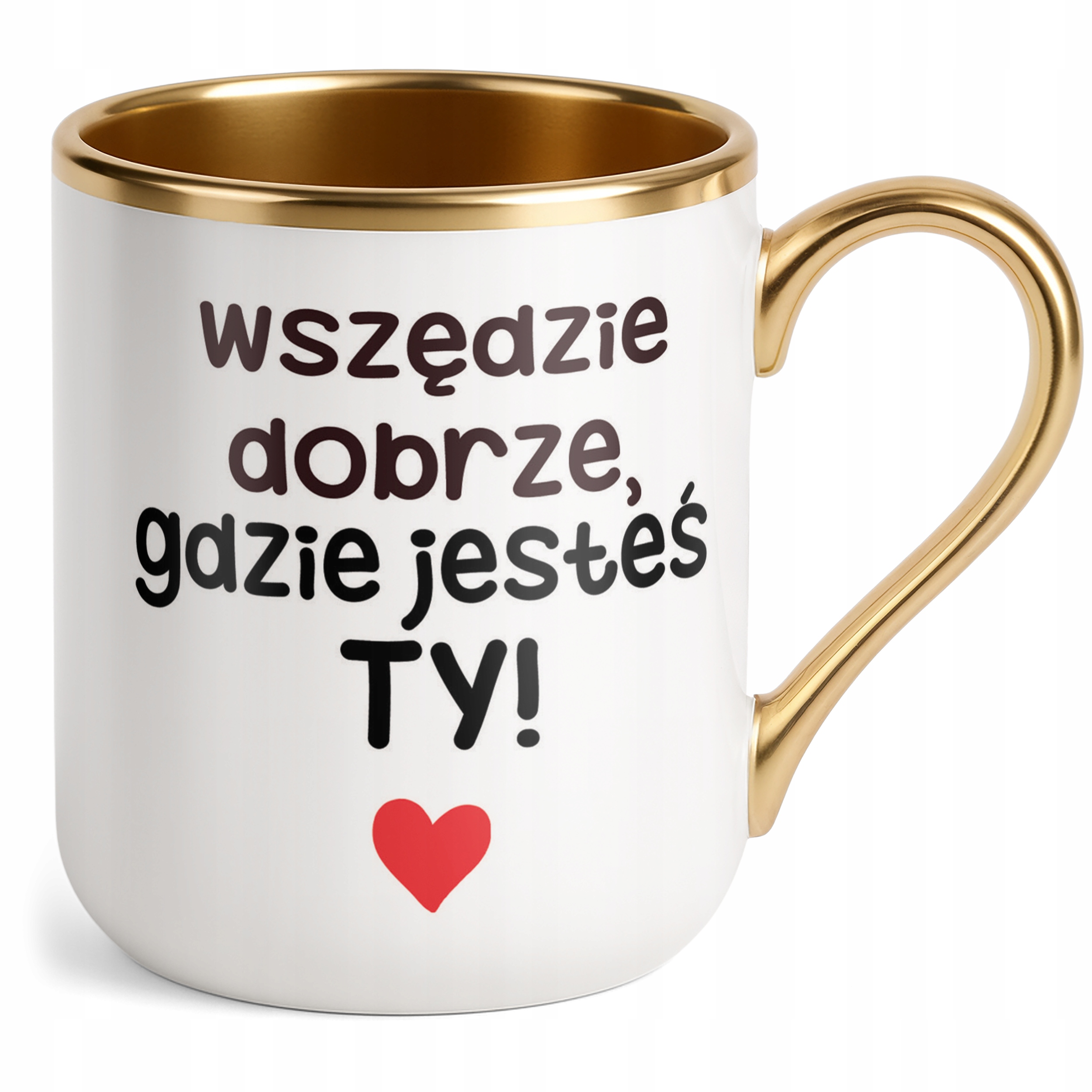 Kubek Premium Złoty Personalizowany Na Walentynki Kocham Cię Prezent