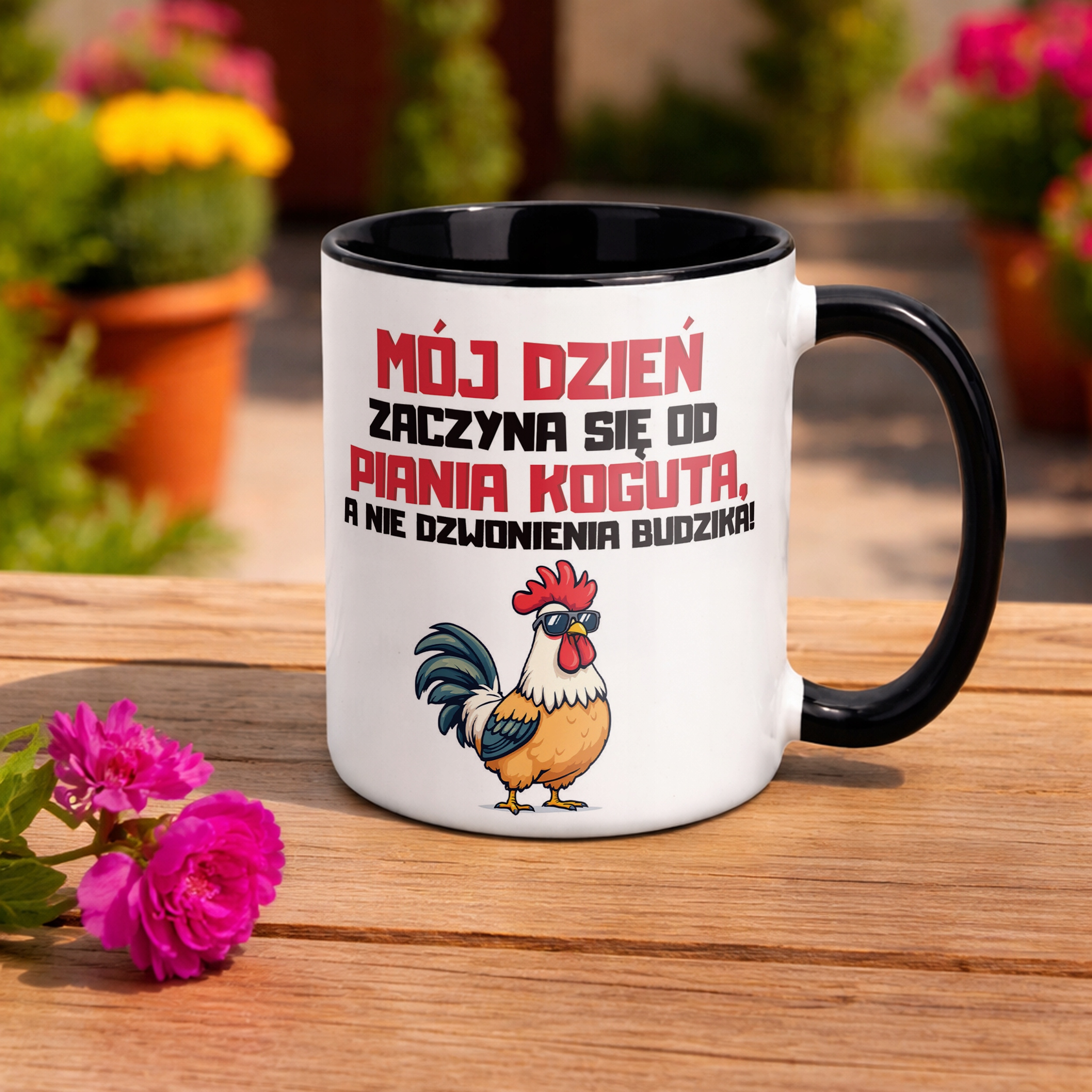 Kubek Czarny Rolnik Dla Rolnika Kogut Zabawny Prezent Upominek