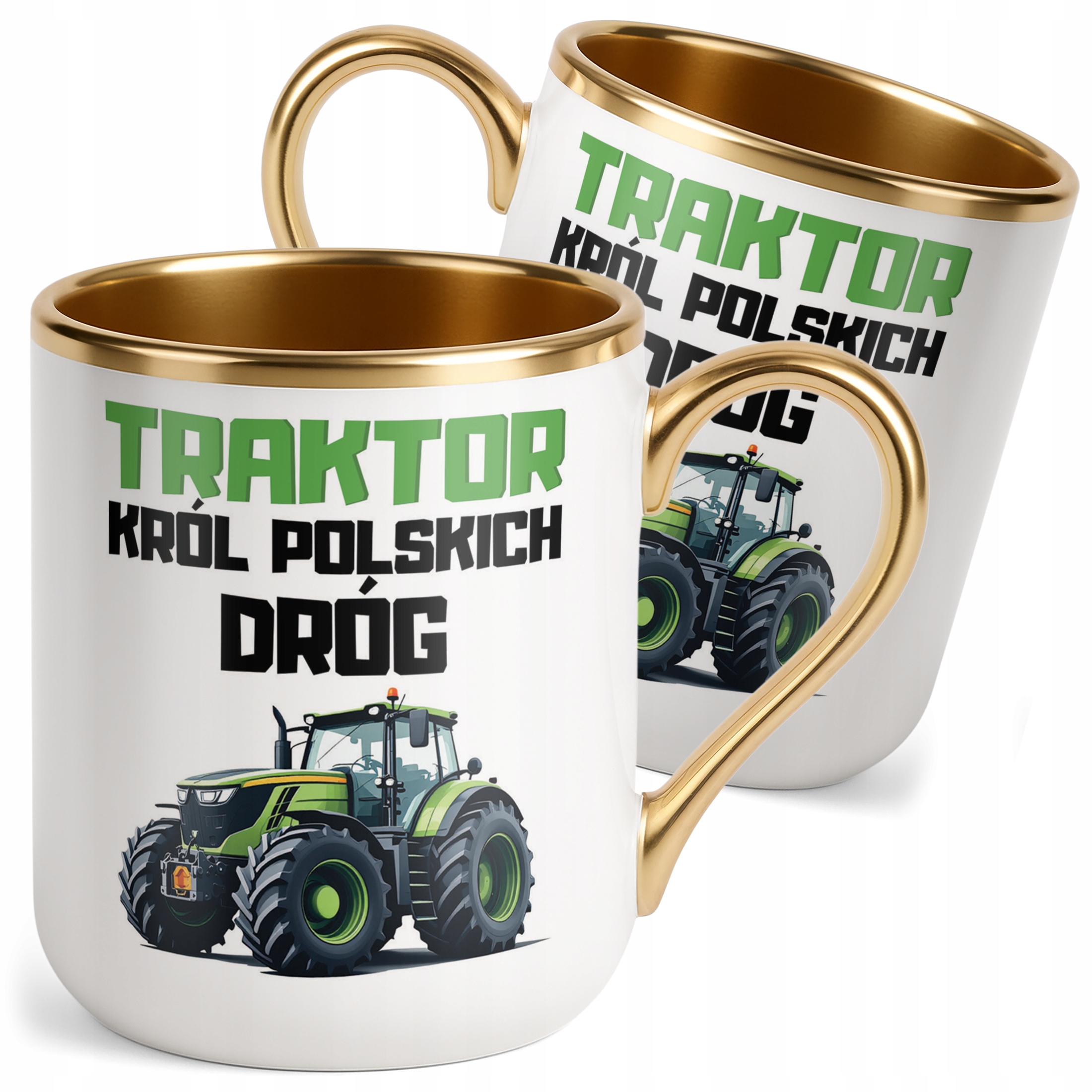 Kubek Premium Złoty Rolnik Dla Rolnika Traktor Zabawny Prezent