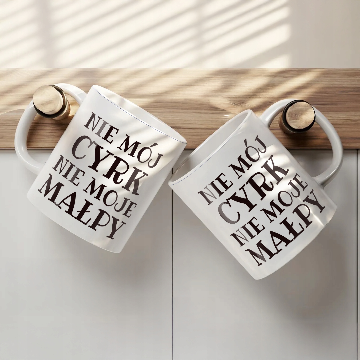 Kubek ceramiczny Nie Mój Cyrk Nie Moje Małpy Śmieszny Zabawny Prezent