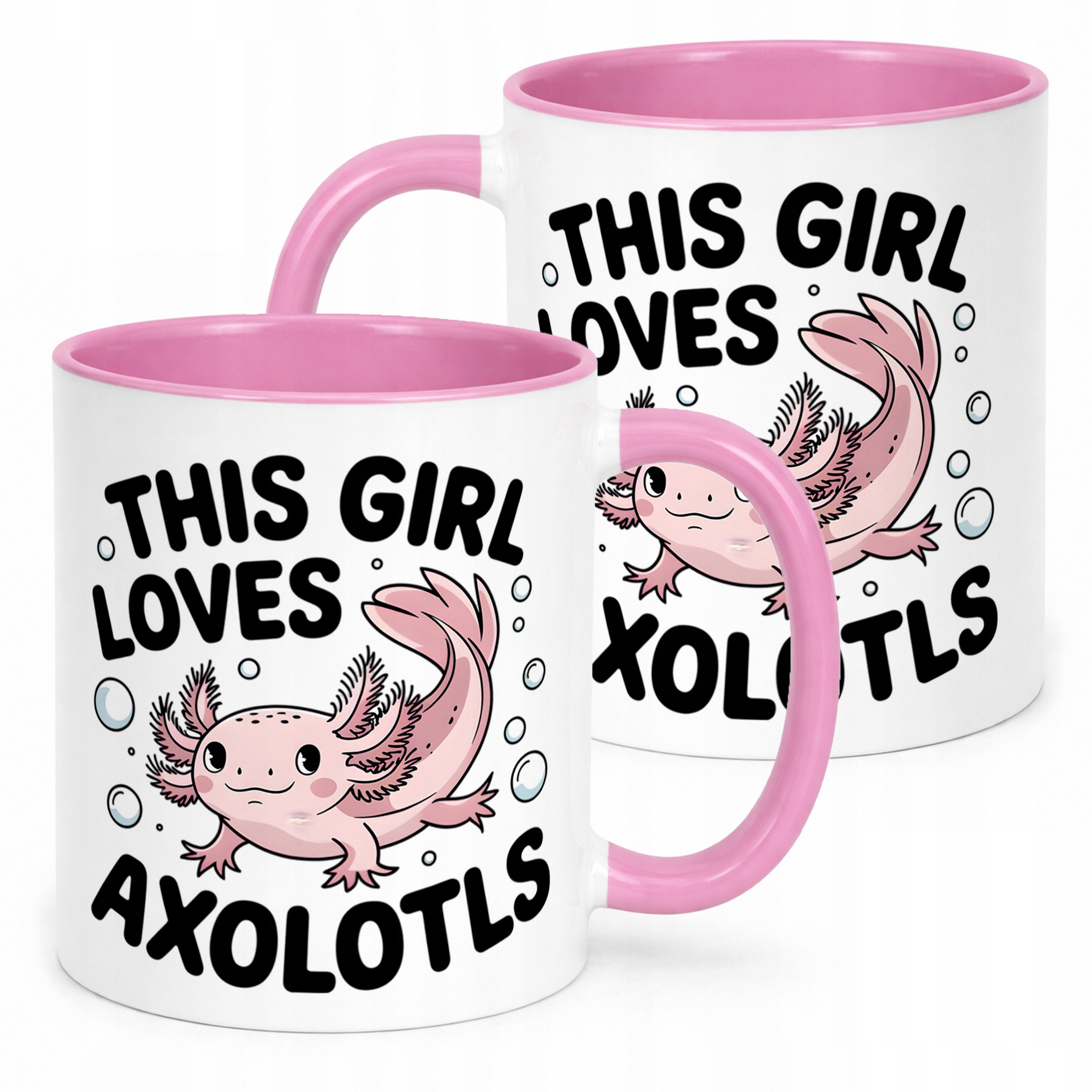 Różowy kubeczek 330ml dla dziewczyn Aksolotl Axolotl Różowy Zwierzak Viral