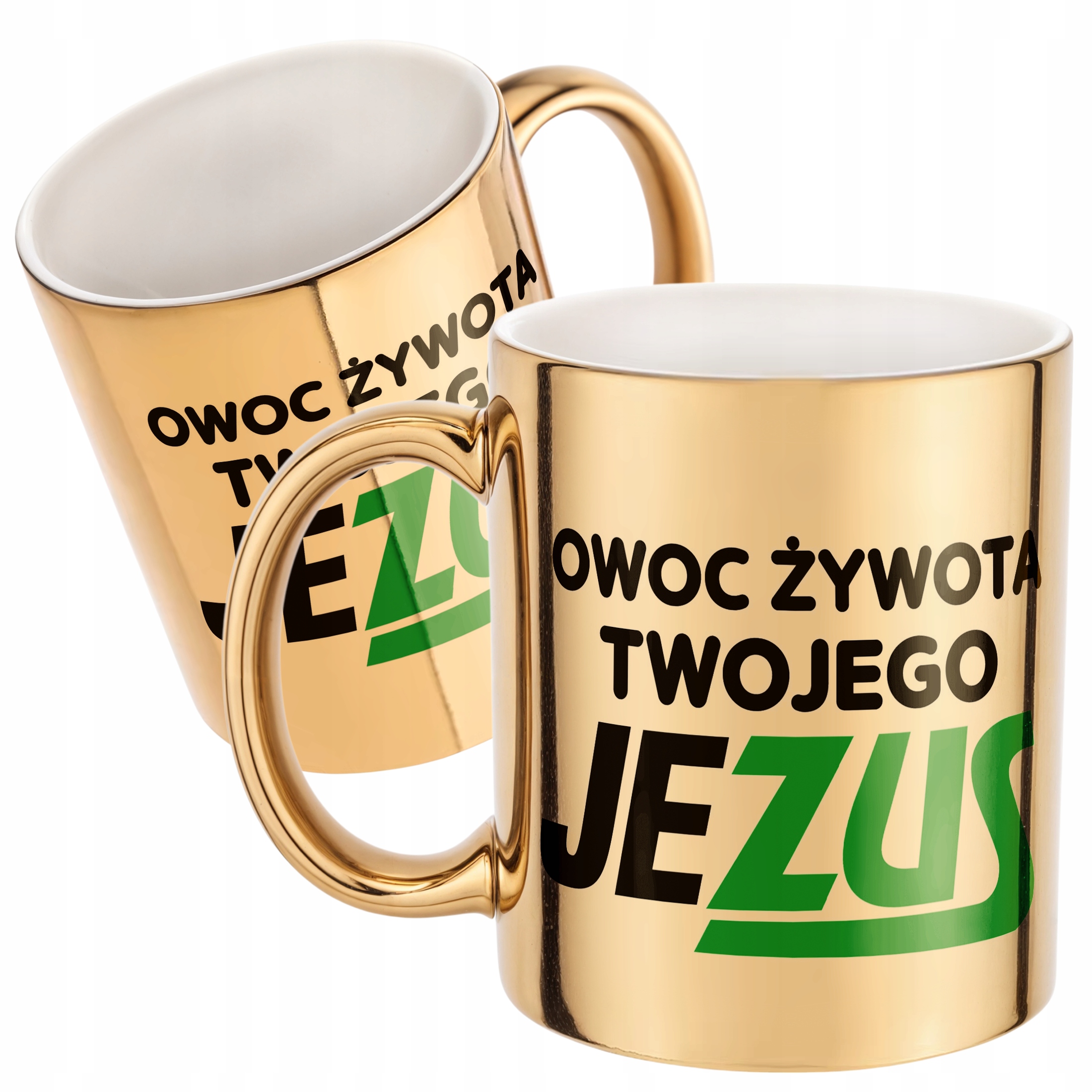 Złoty Kubek Owoc Żywota Twojego Jezus Śmieszny Zabawny Prezent