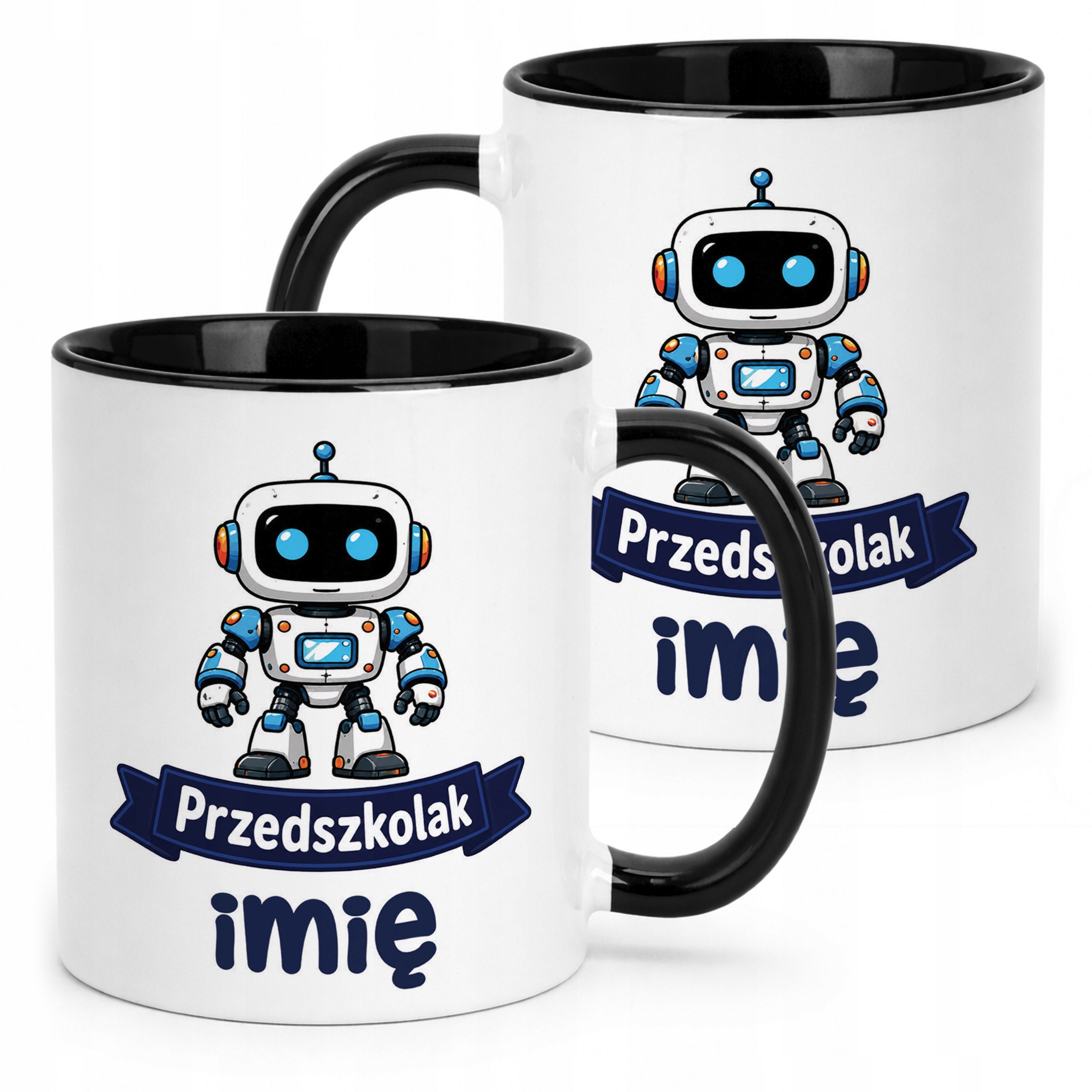 Kubek Czarny z nadrukiem personalizowany Przedszkolak Szkoła Dla Dzieci