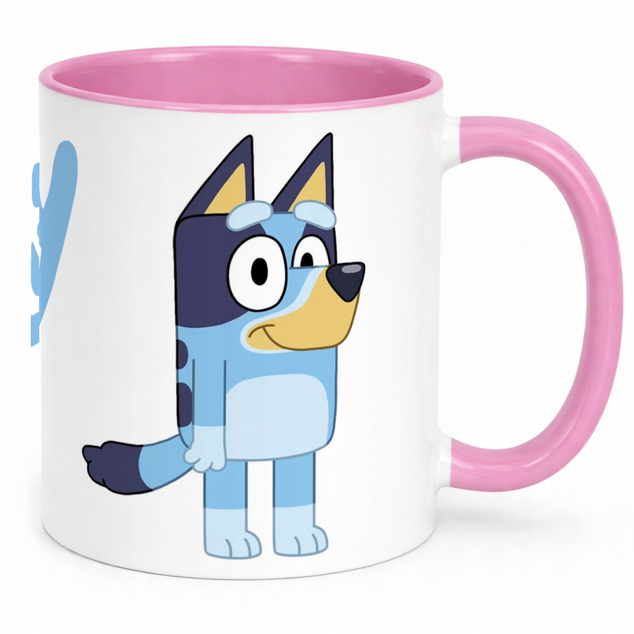Kubek Różowy Personalizowany Bluey Bingo Dla Fana Dla Dzieci Prezent