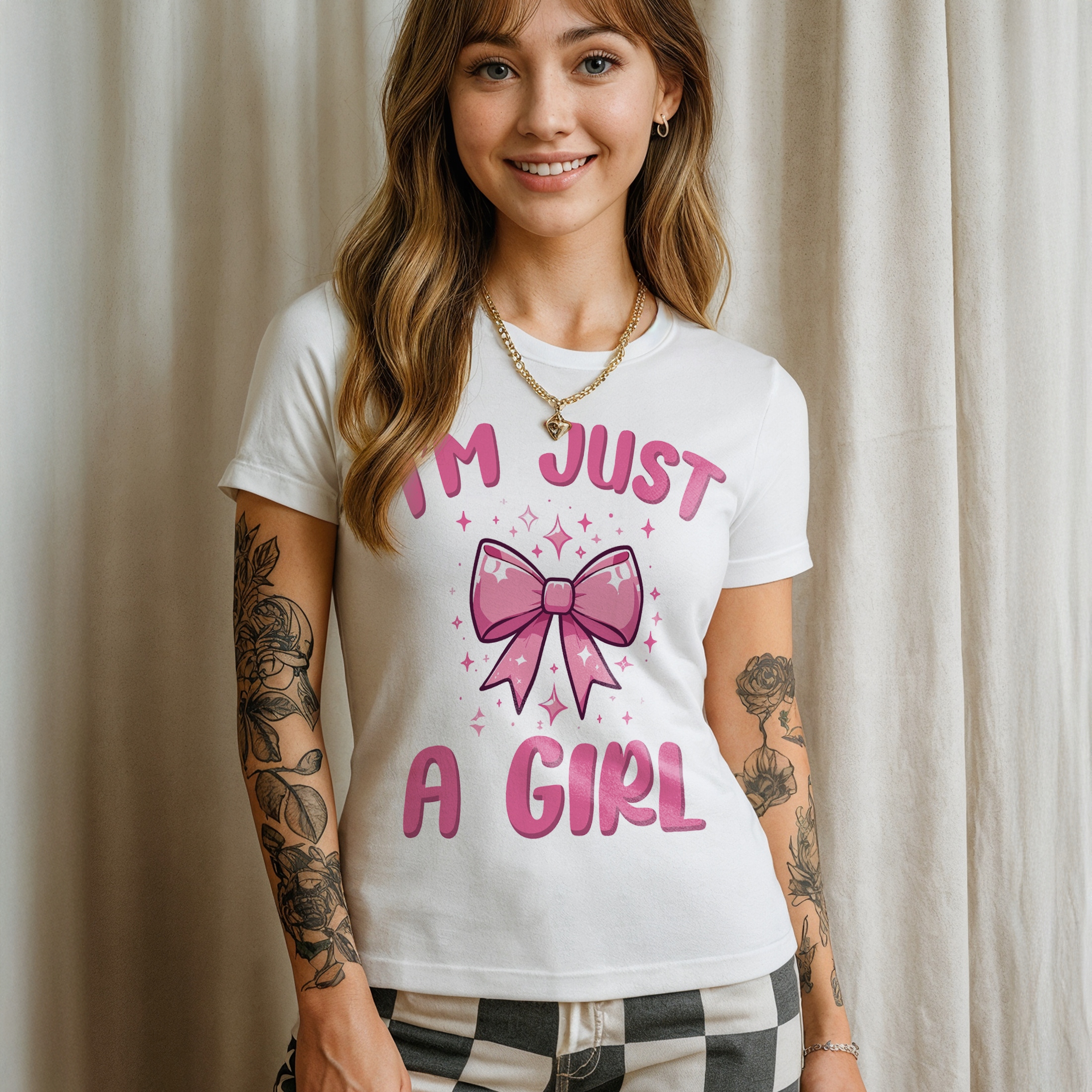 Koszulka biała damska I’m Just A Girl Mem Zabawny Prezent