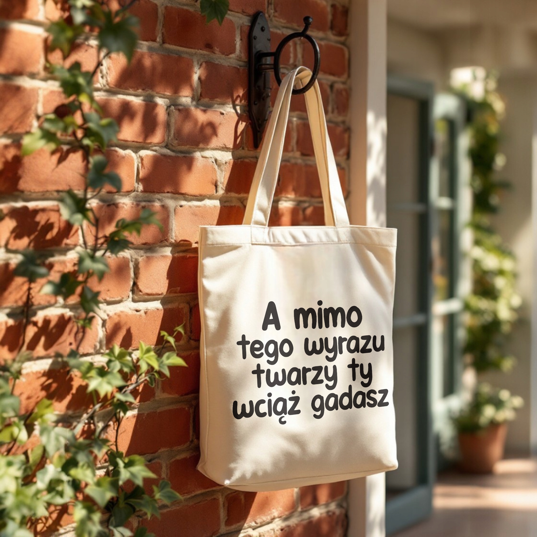 Torba bawełniana premium A Mimo Tego Wyrazu Twarzy Zabawny Prezent