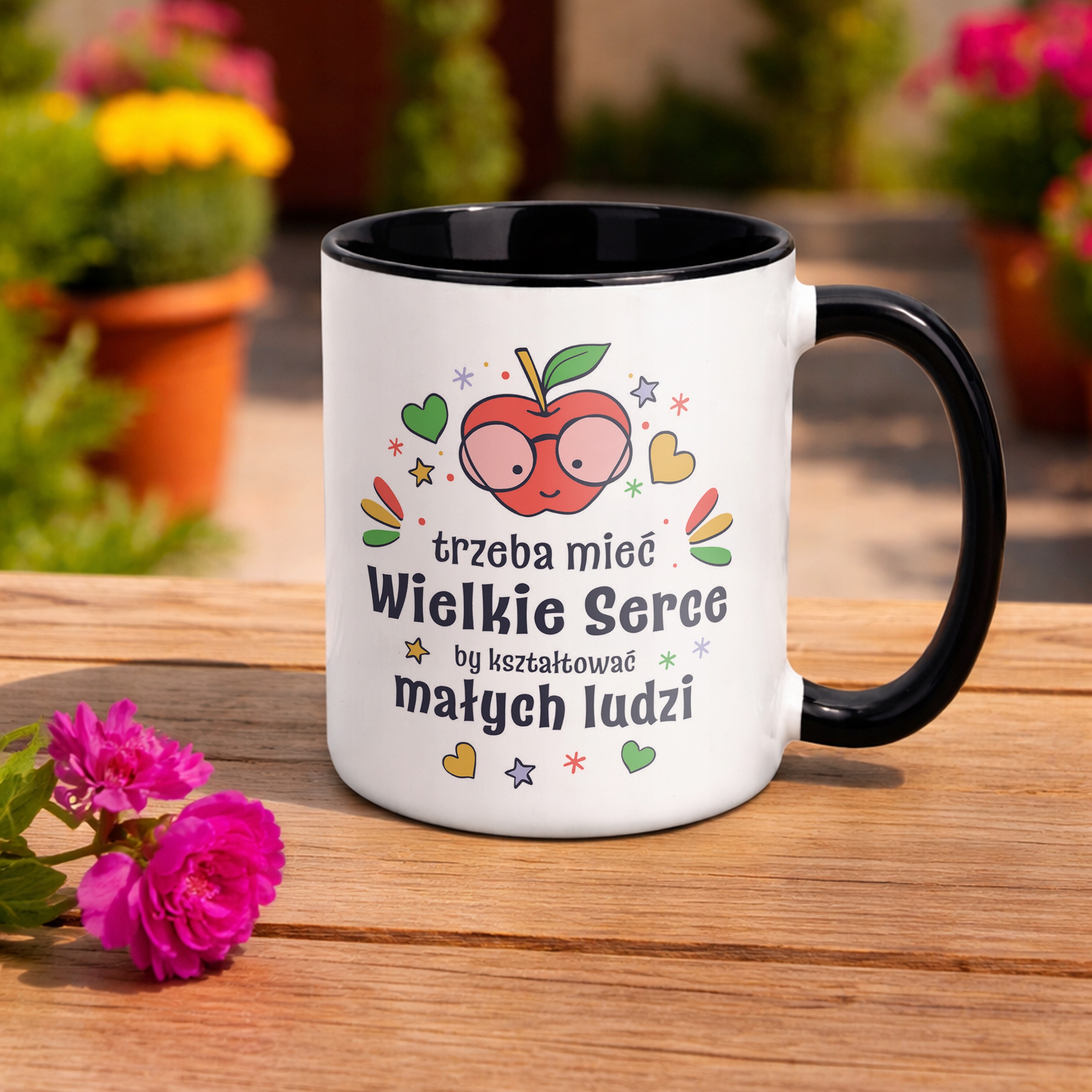 Kubek Czarny Dzień Nauczyciela Trzeba Mieć Wielkie Serce