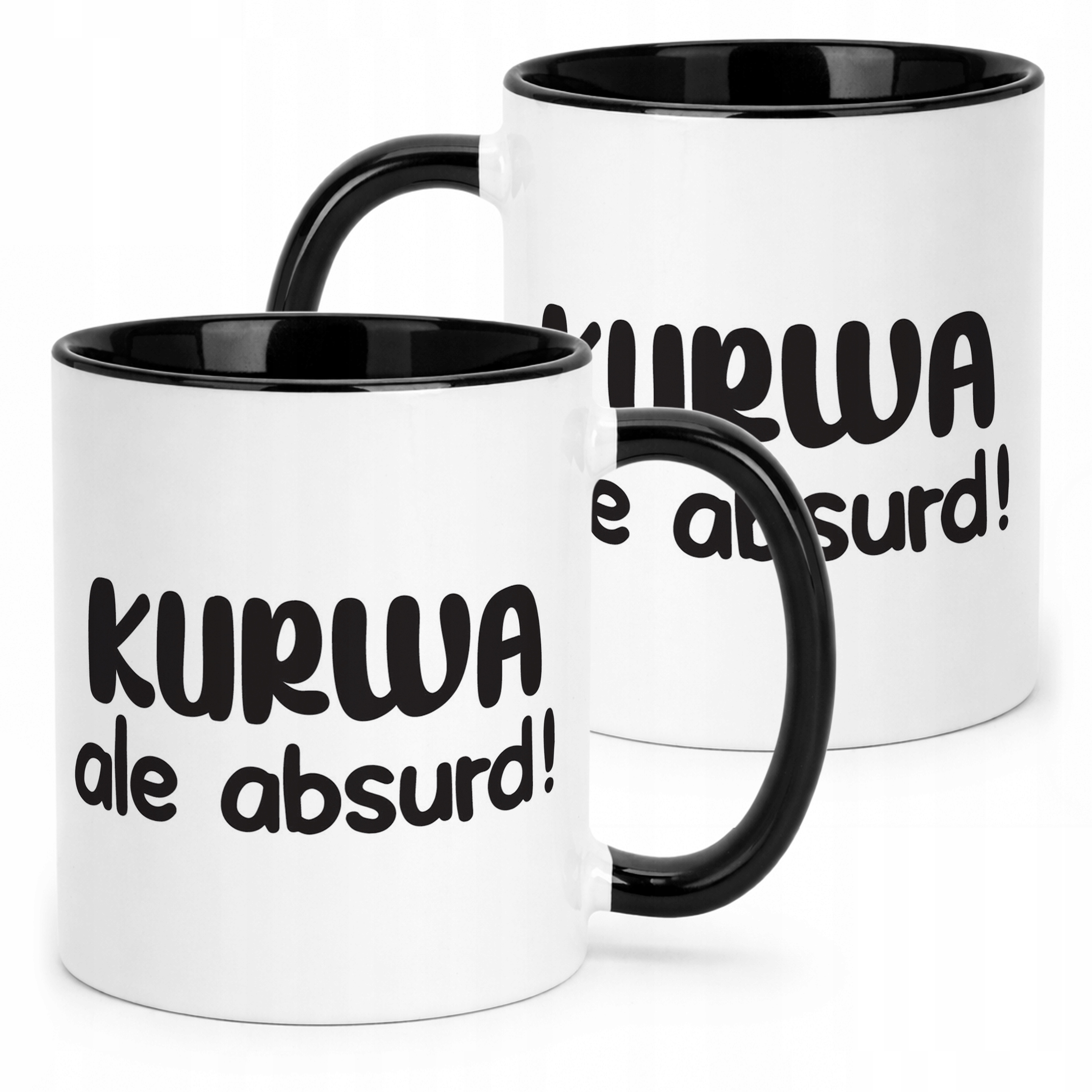 Kubek Czarny K**wa Ale Absurd Śmieszny Zabawny Prezent