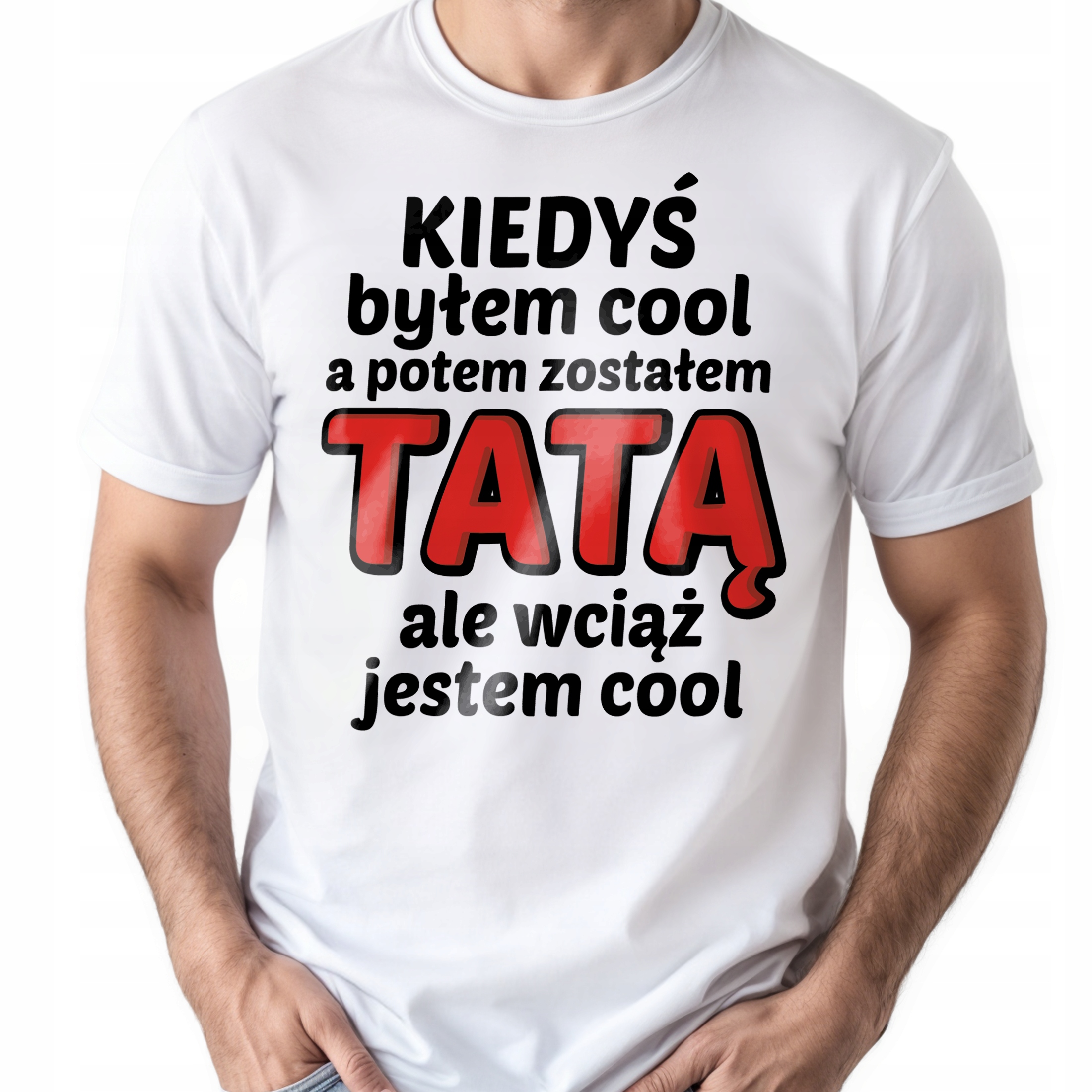 Koszulka biała męska Dzień Ojca Dla Taty Prezent