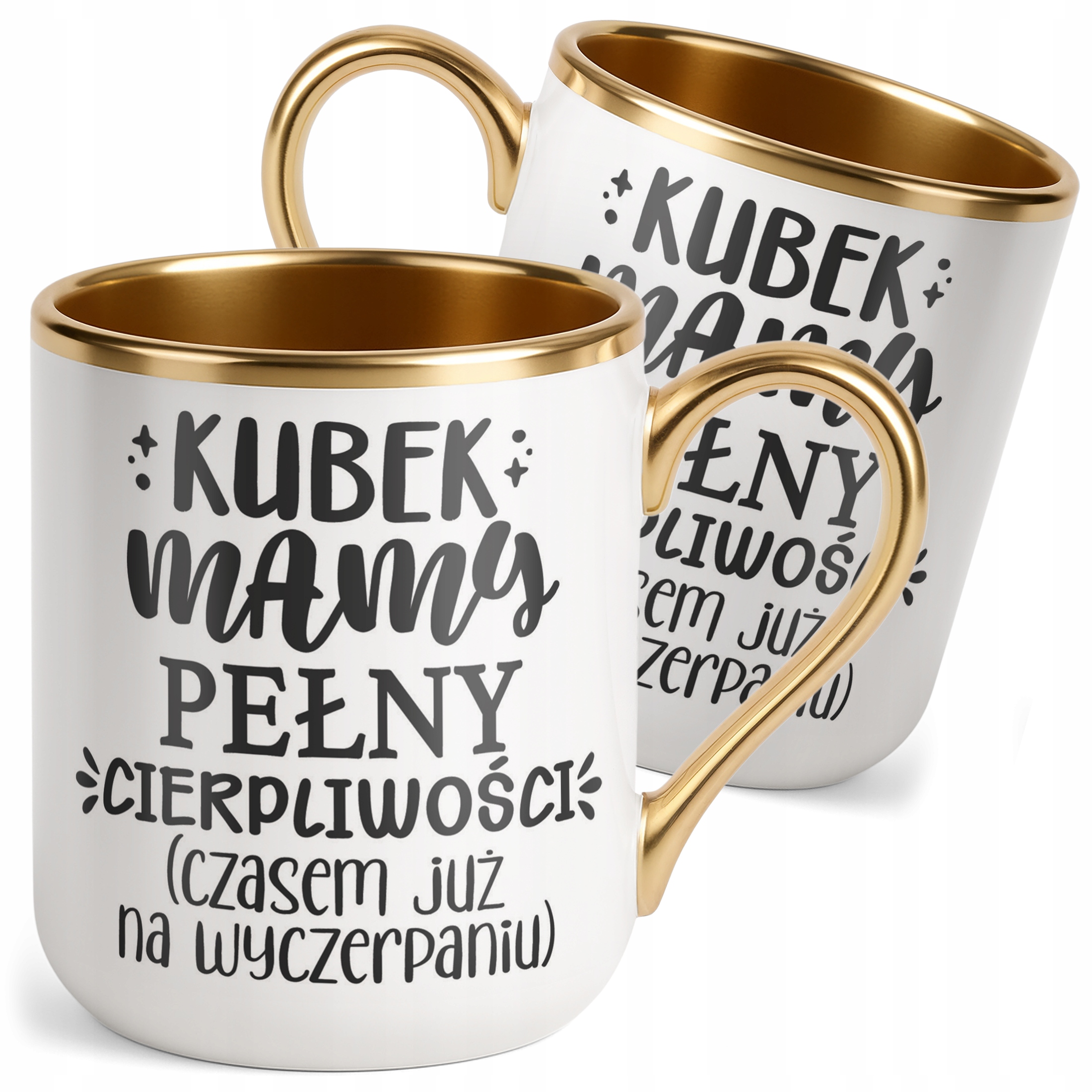 Kubek Premium Złoty Dzień Matki Dla Mamy Prezent Kubek Pełny Cierpliwości