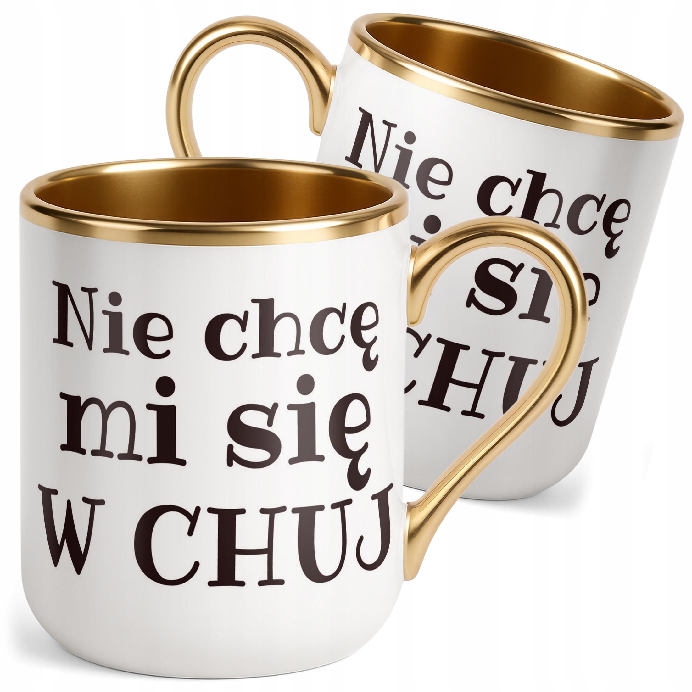 Kubek Premium Złoty Nie Chcę Mi Się W Ch*j Śmieszny Zabawny Prezent