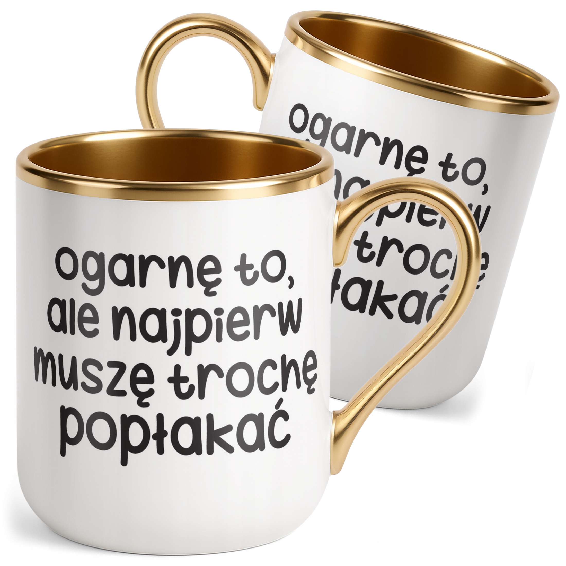 Kubek Premium Złoty Ogarnę To Ale Najpierw Śmieszny Zabawny Prezent